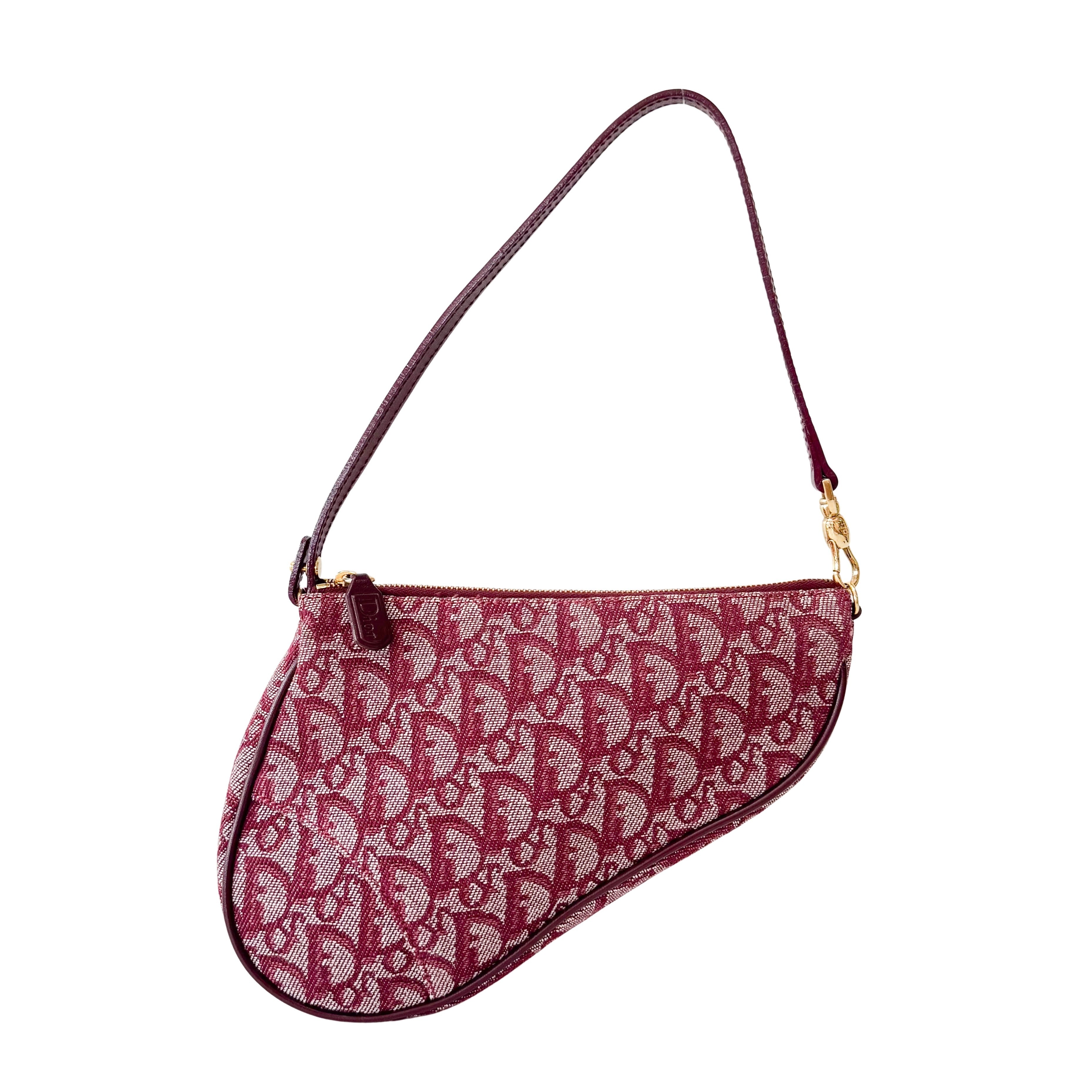 Saddle Red Canvas Shoulder Bag