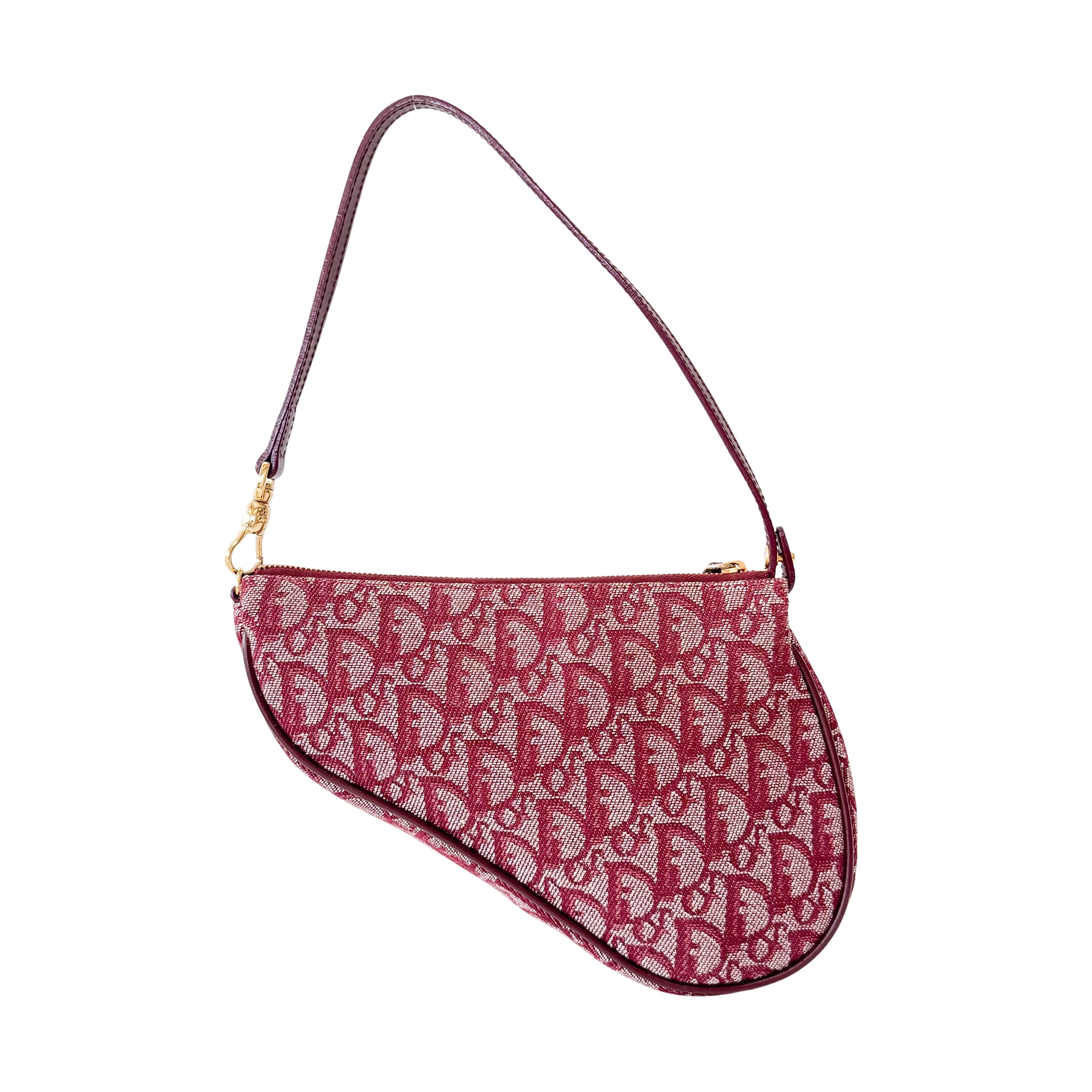 Saddle Red Canvas Shoulder Bag