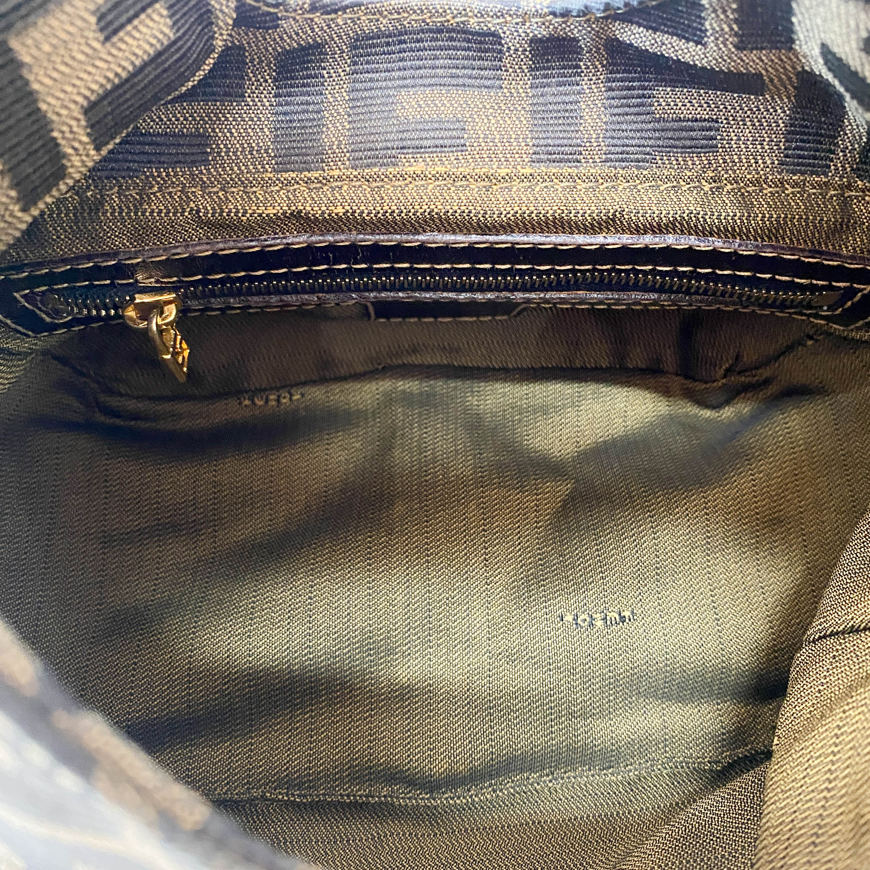 Croissant Zucca Brown Coated Canvas Shoulder Bag