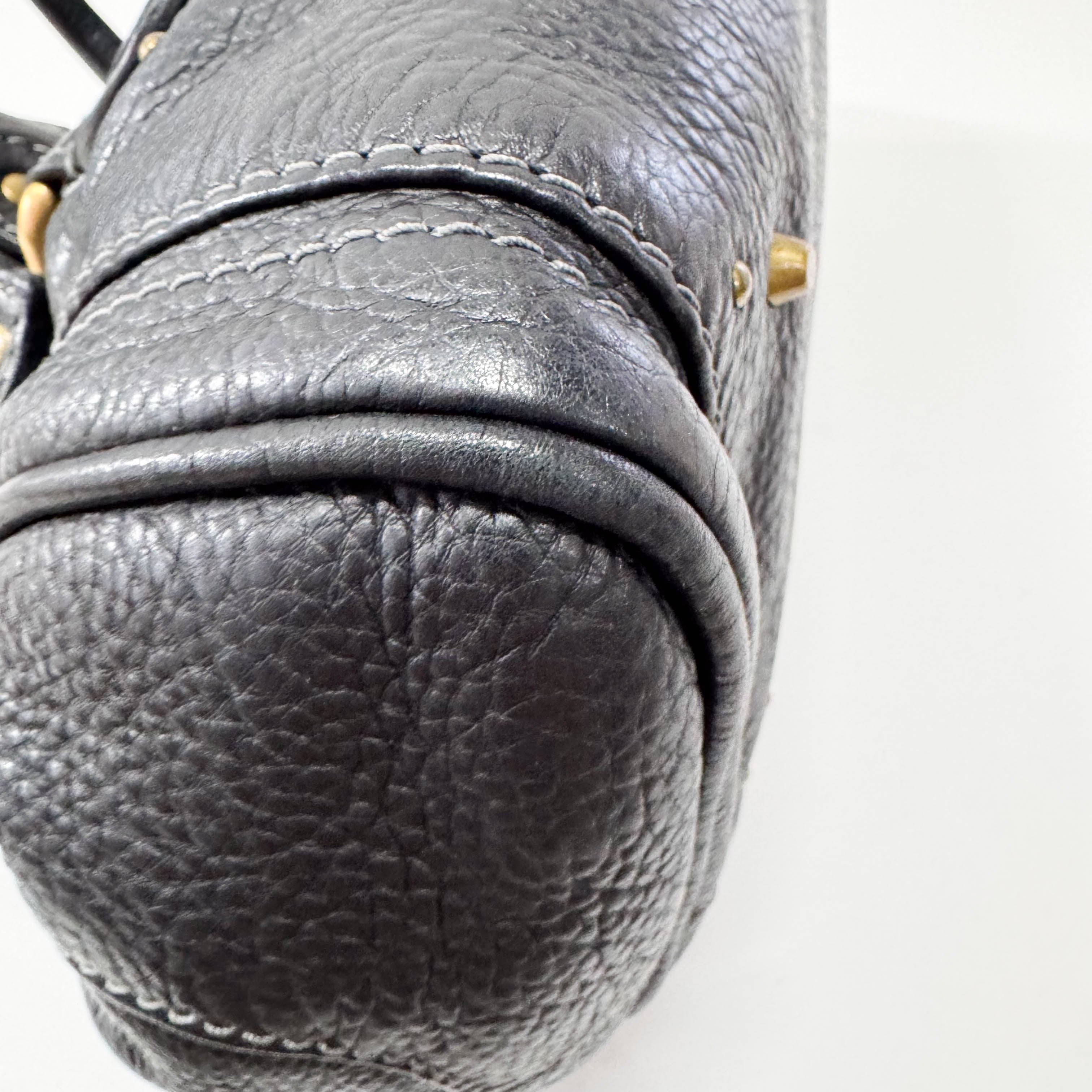 Paddington Black Leather Shoulder Bag