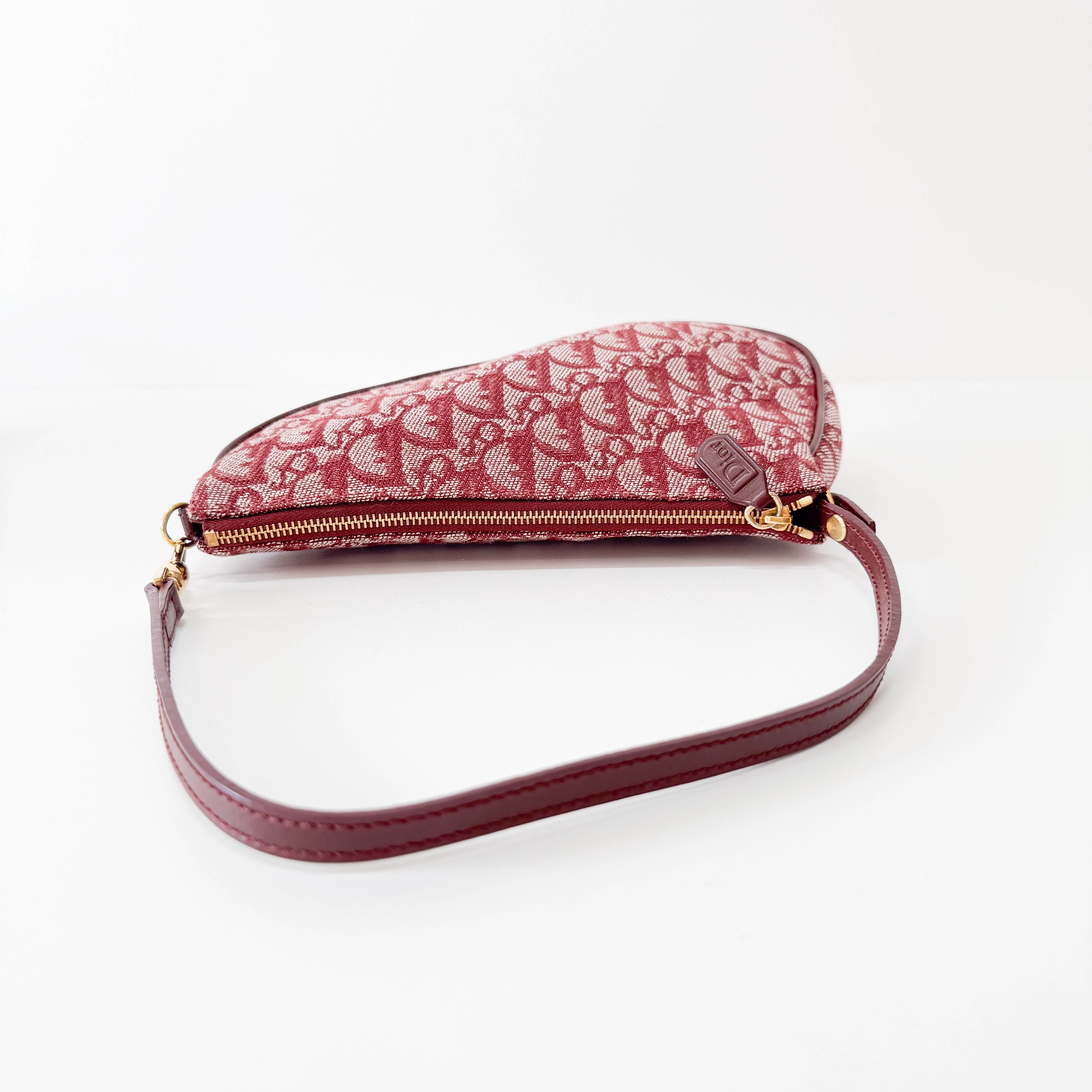 Saddle Red Canvas Shoulder Bag