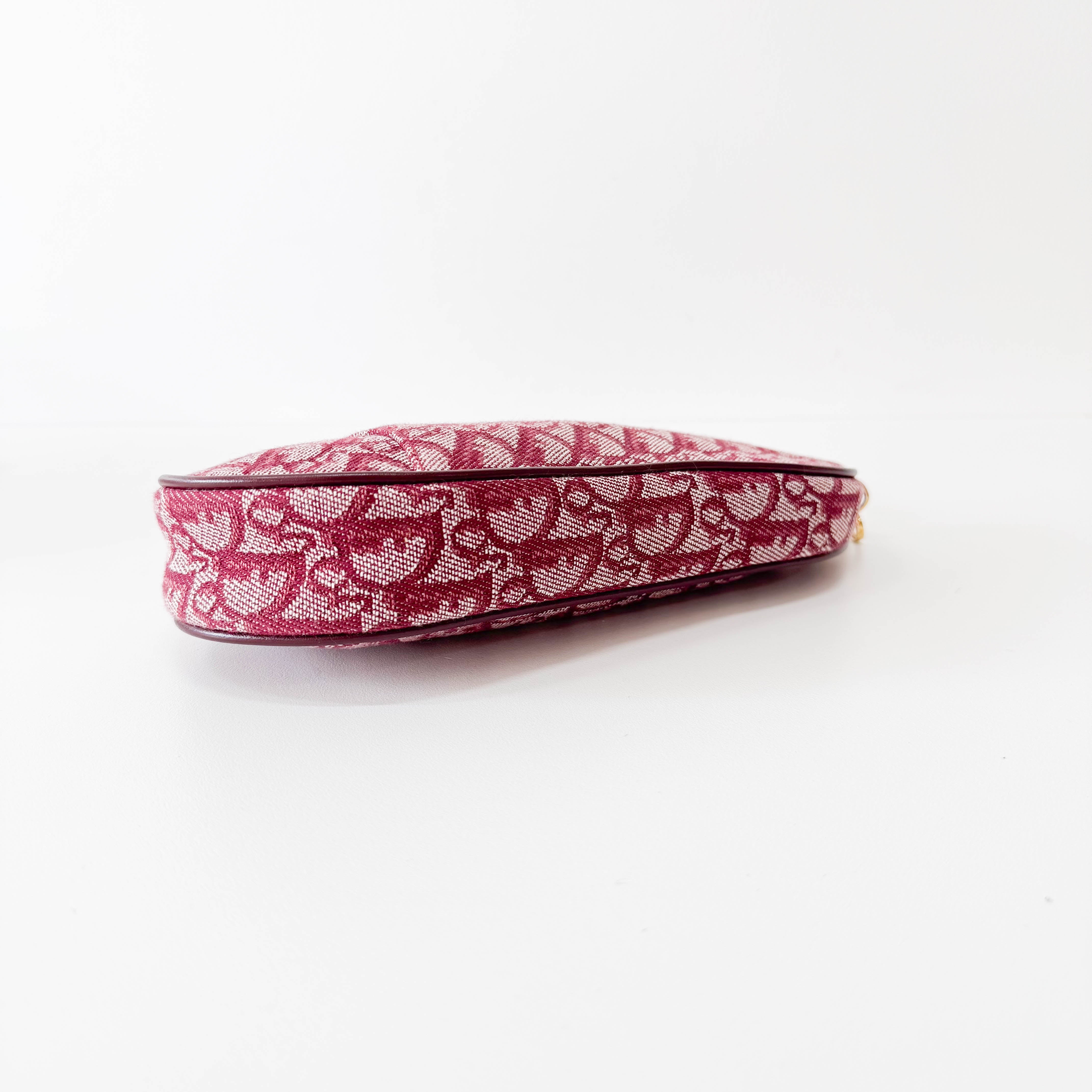 Saddle Red Canvas Shoulder Bag