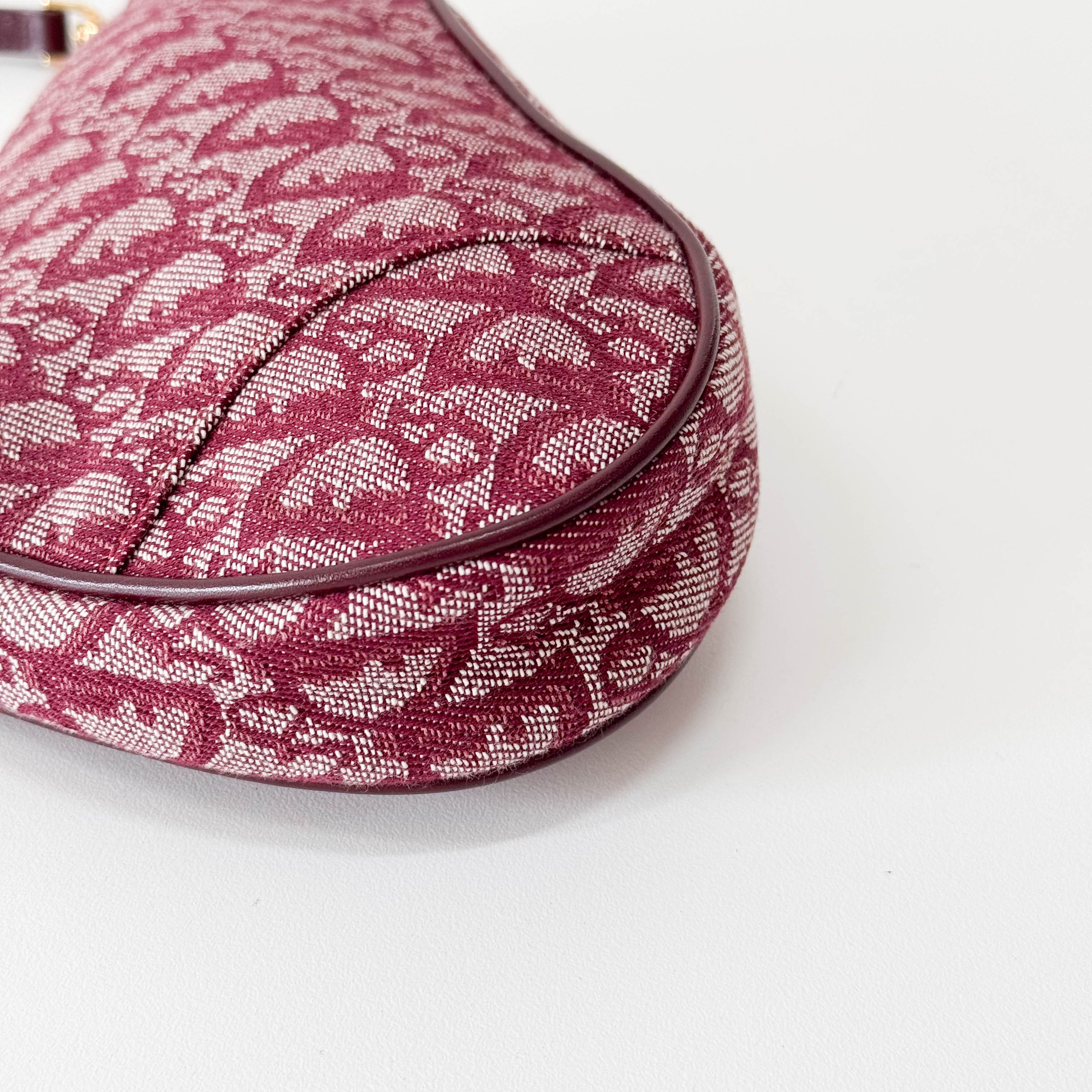 Saddle Red Canvas Shoulder Bag