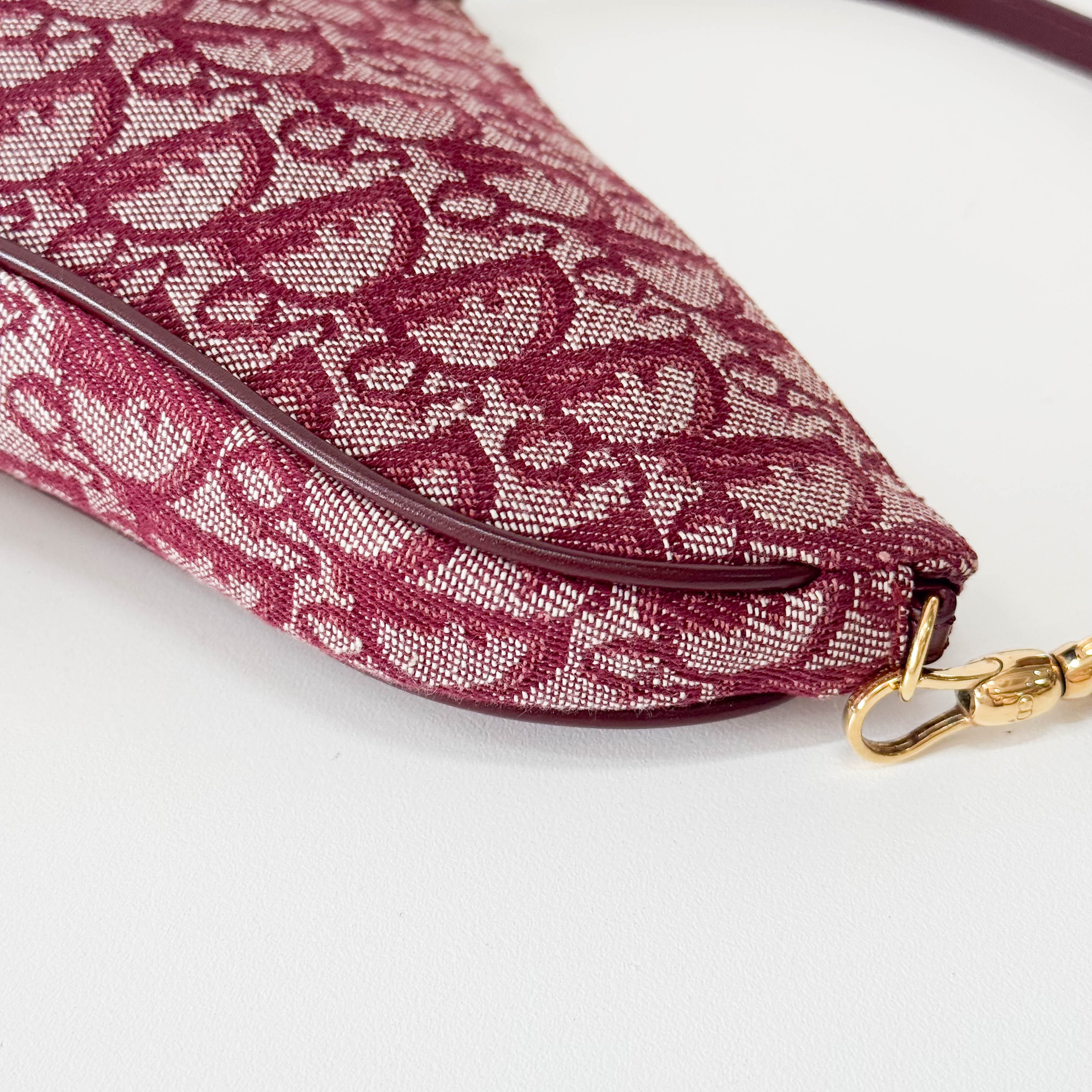 Saddle Red Canvas Shoulder Bag