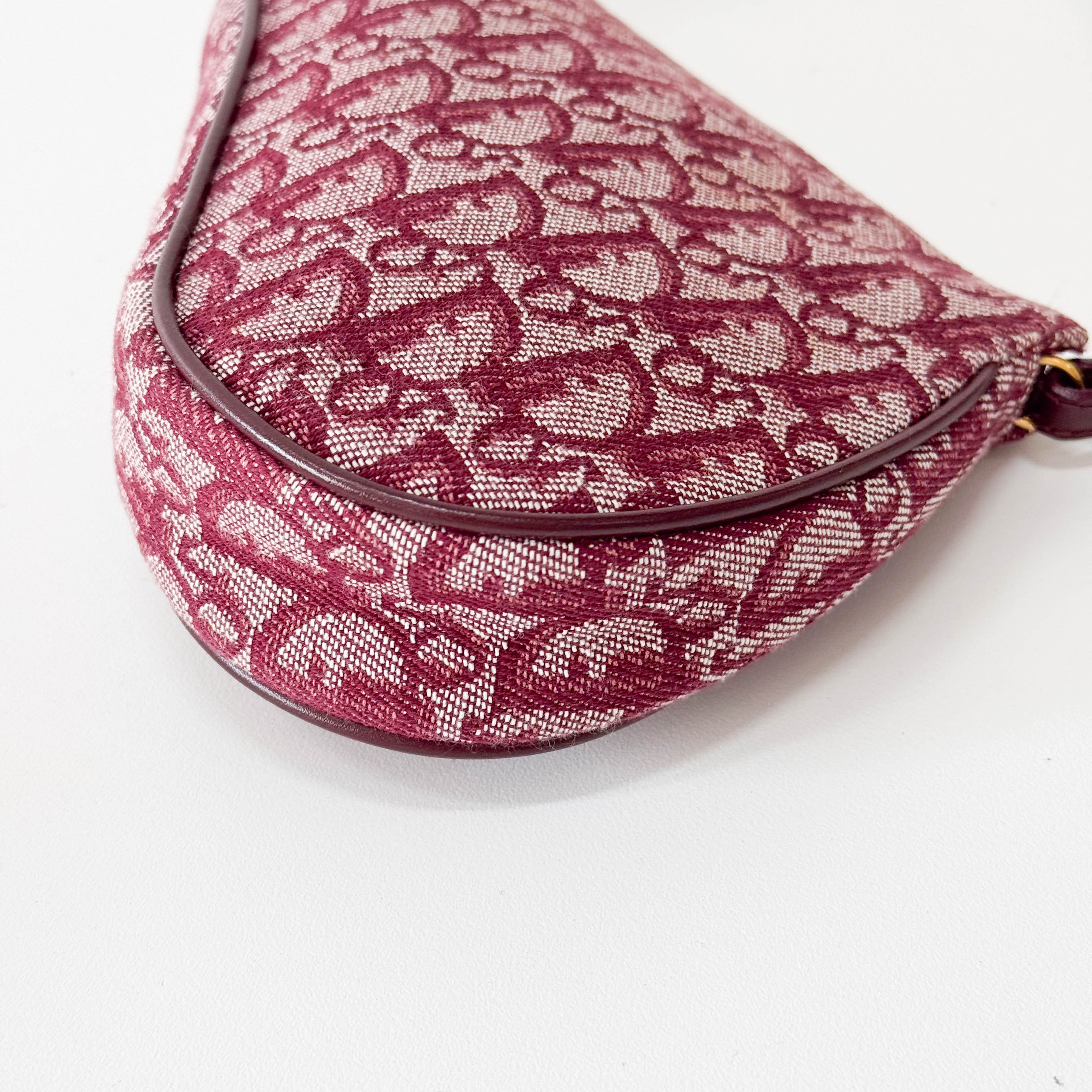 Saddle Red Canvas Shoulder Bag