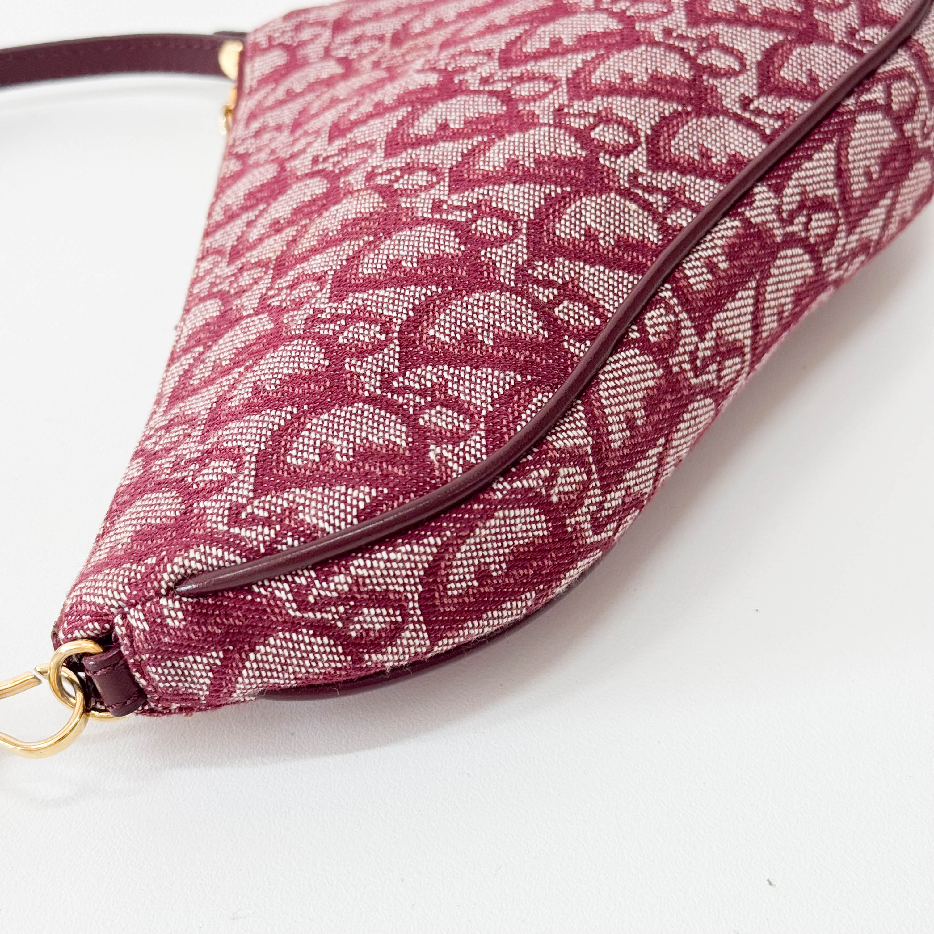 Saddle Red Canvas Shoulder Bag