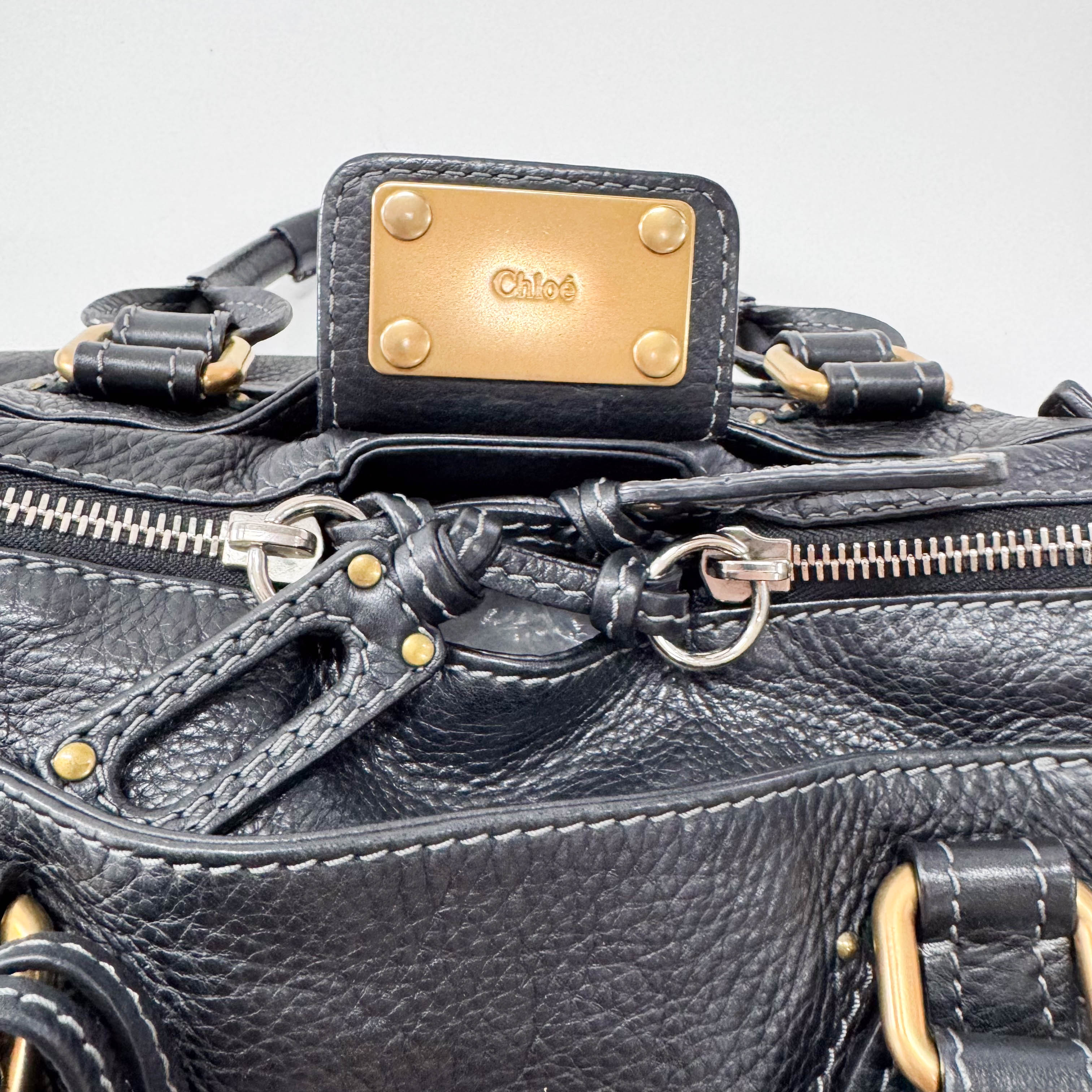 Paddington Black Leather Shoulder Bag