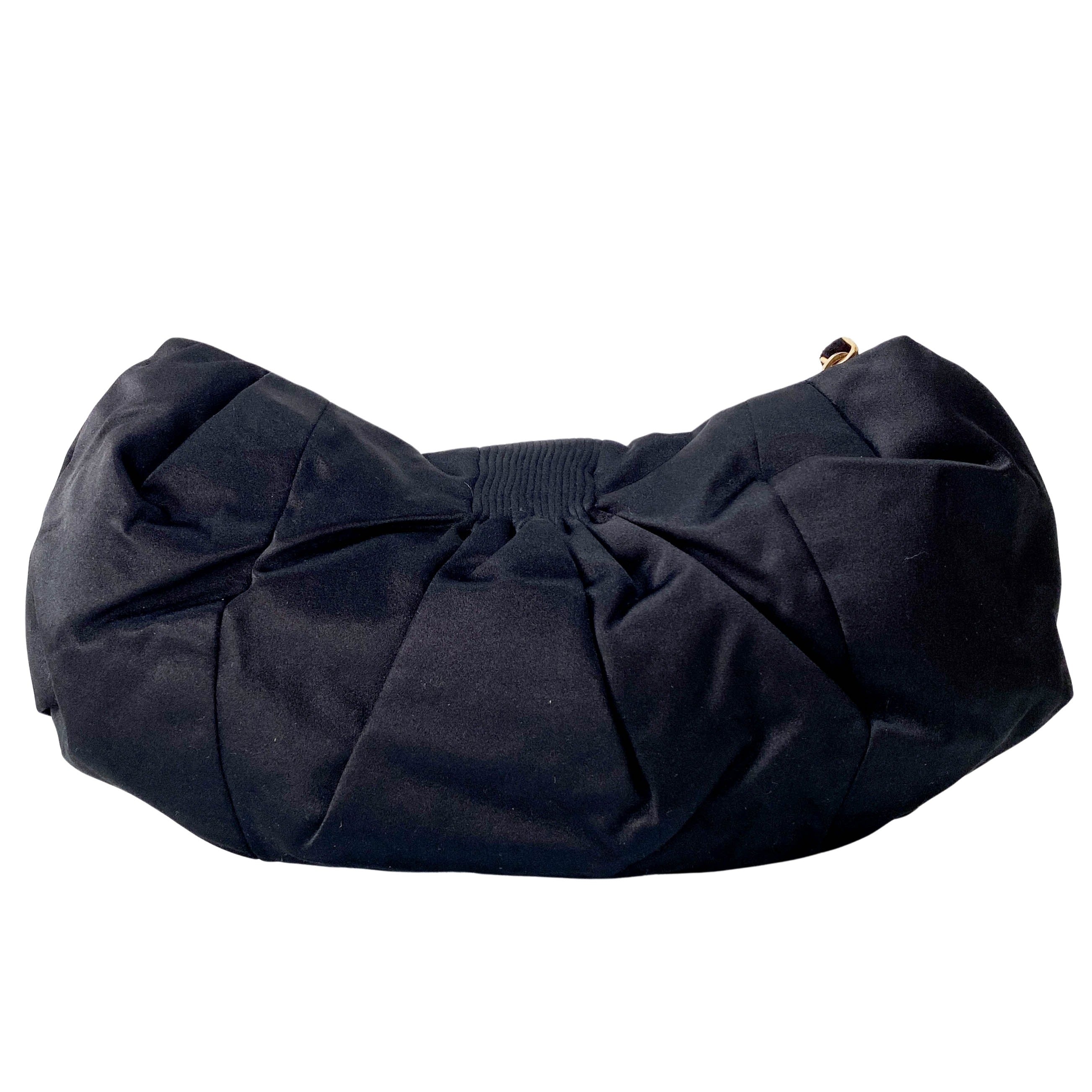 Archive Black Satin Clutch Bag