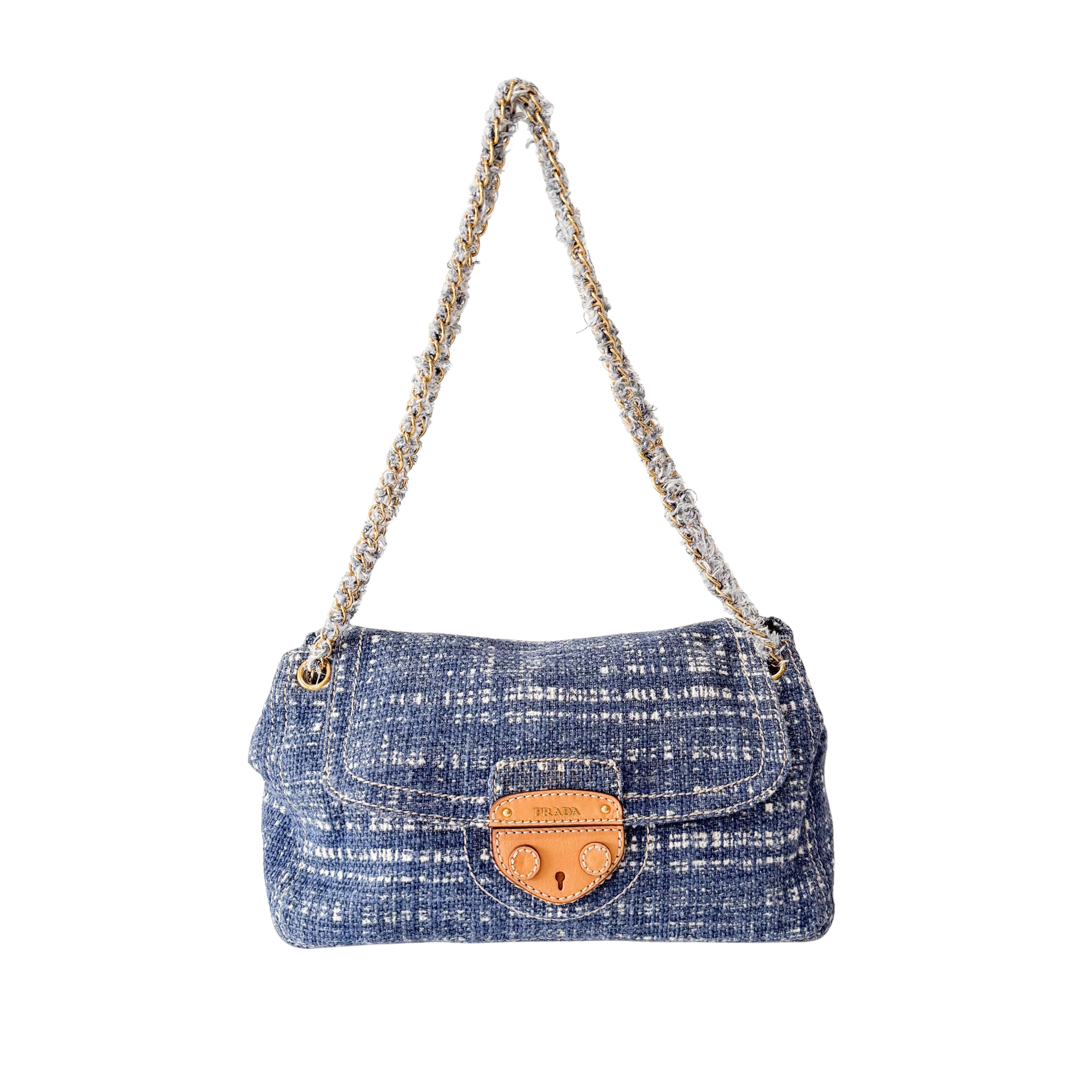 Blue Cotton Shoulder Bag