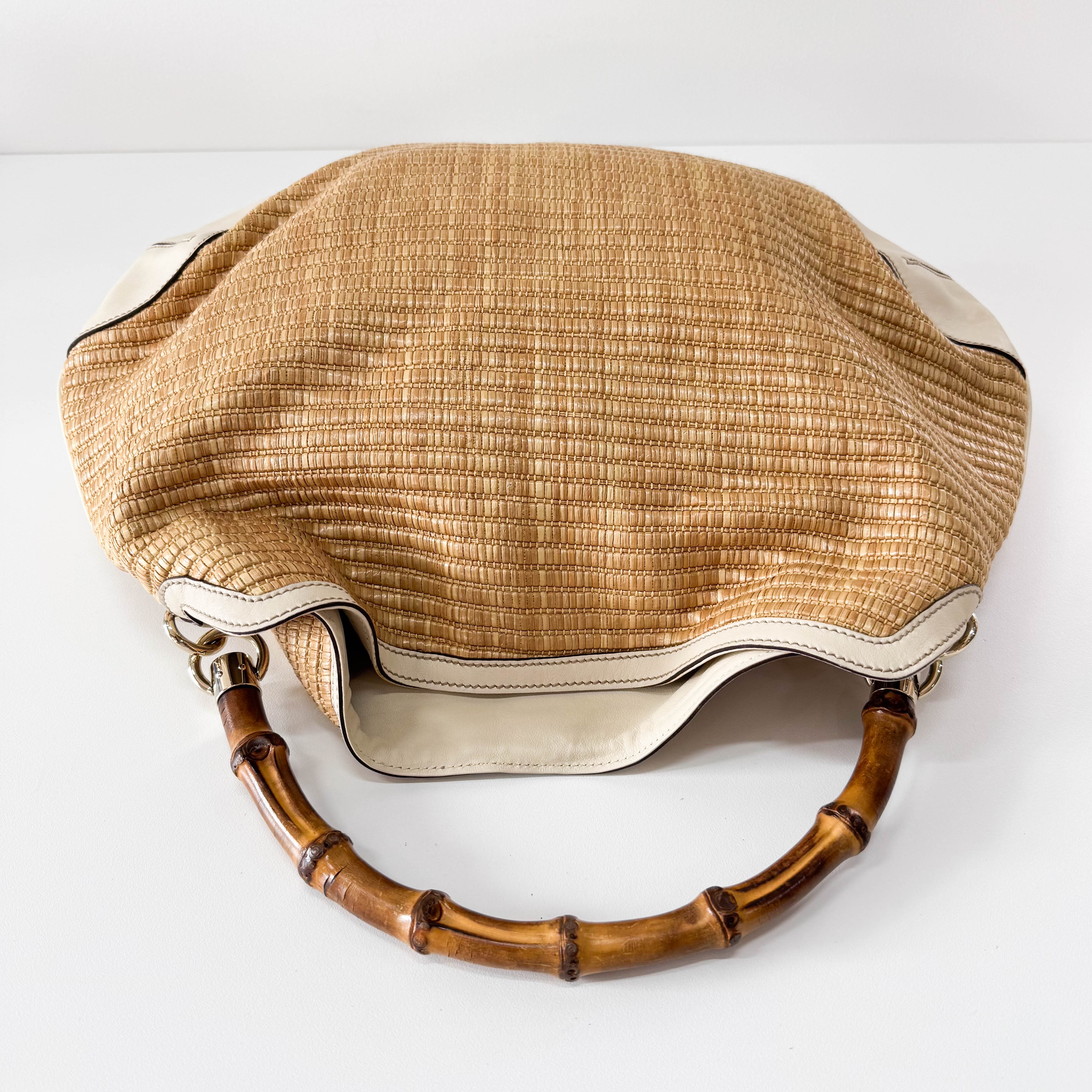 Bamboo Peggy Raffia Hobo Bag