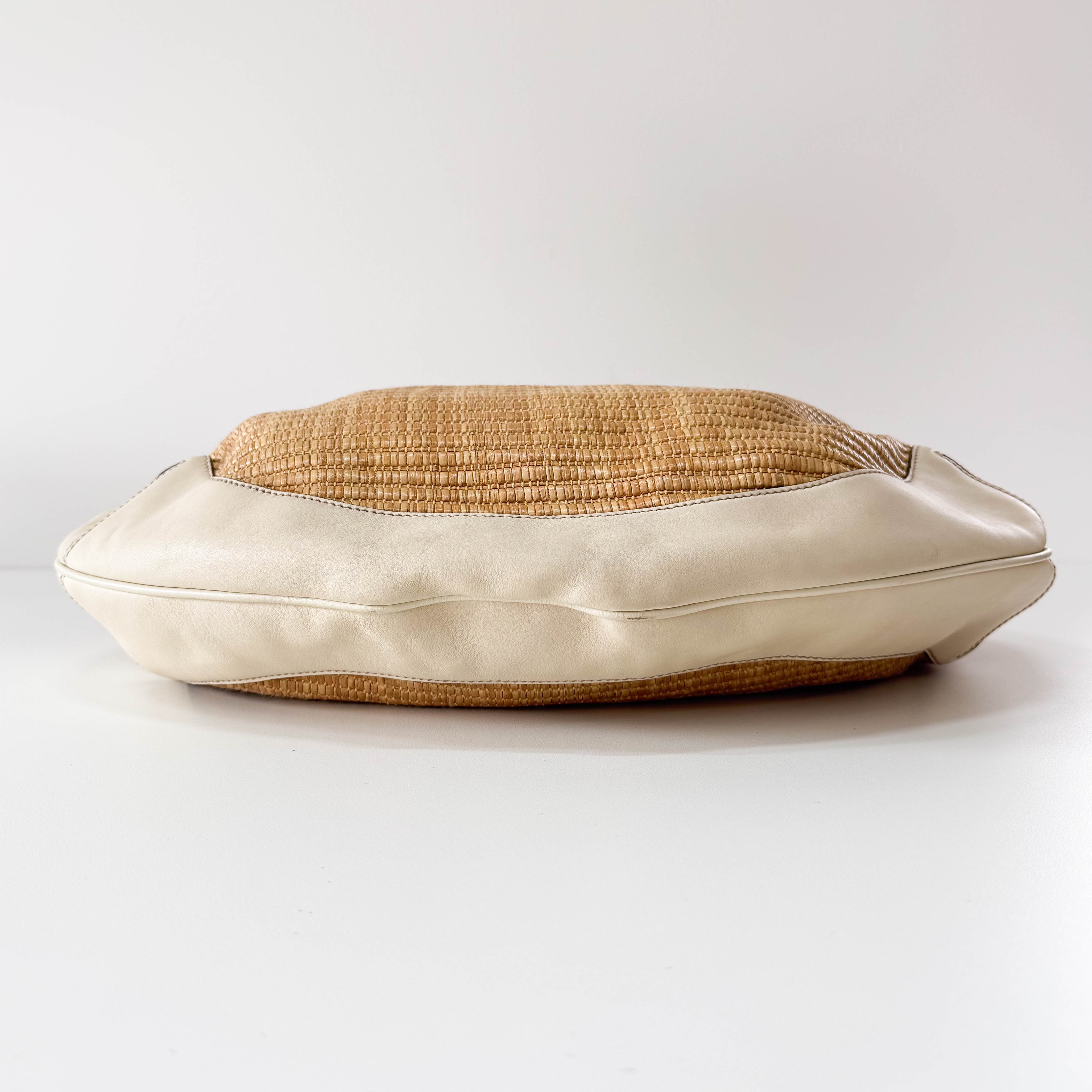 Bamboo Peggy Raffia Hobo Bag