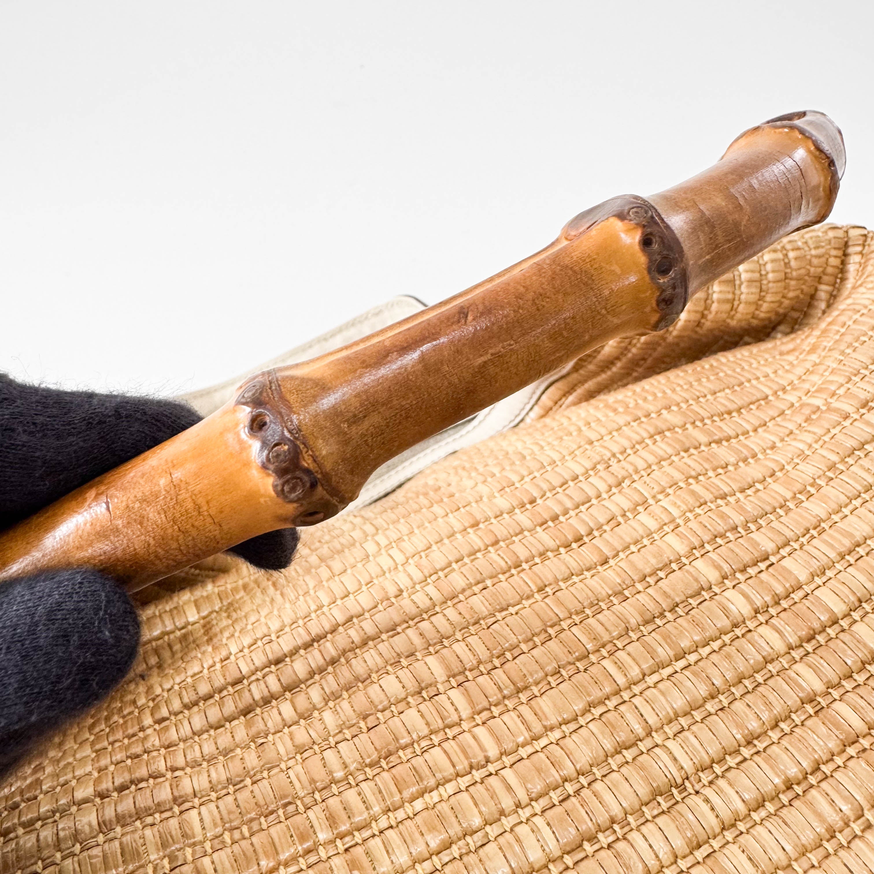 Bamboo Peggy Raffia Hobo Bag