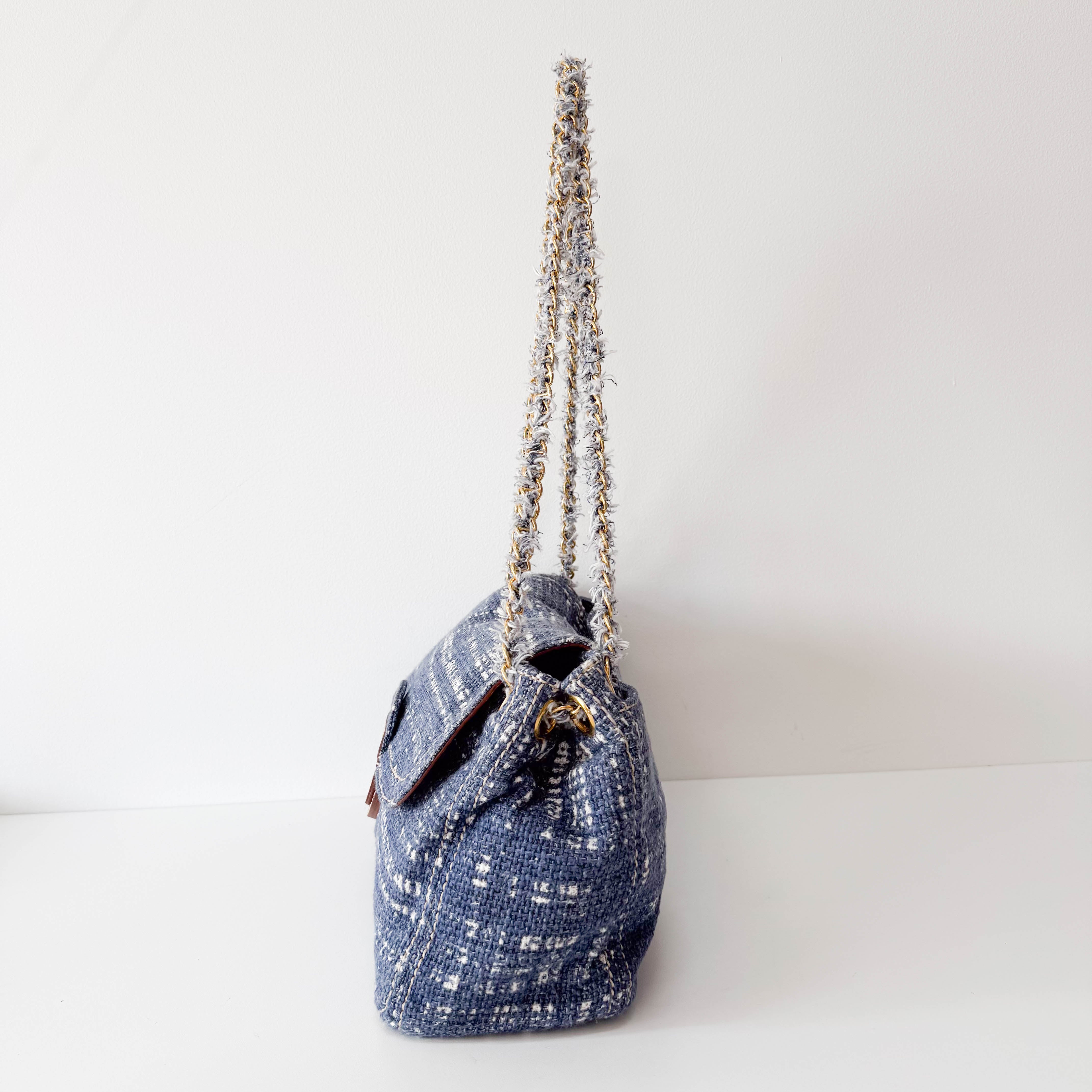 Blue Cotton Shoulder Bag