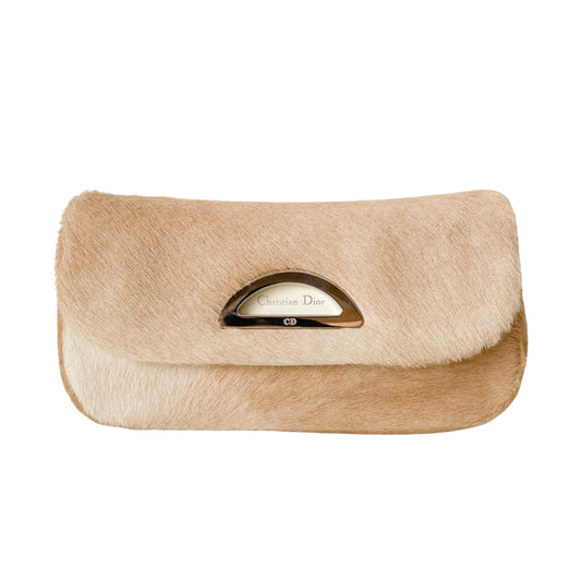 Pony Hair Beige Pouch