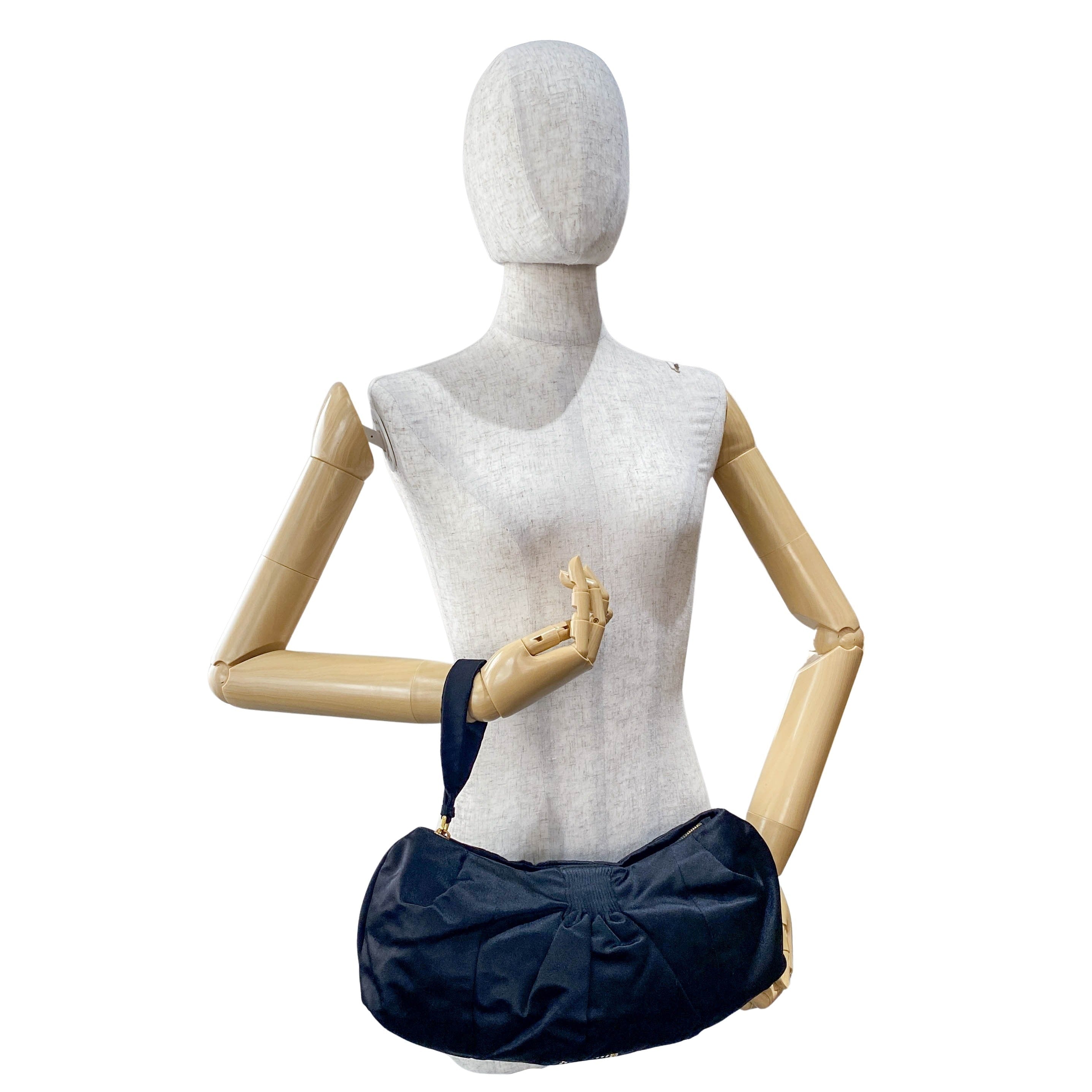 Archive Black Satin Clutch Bag