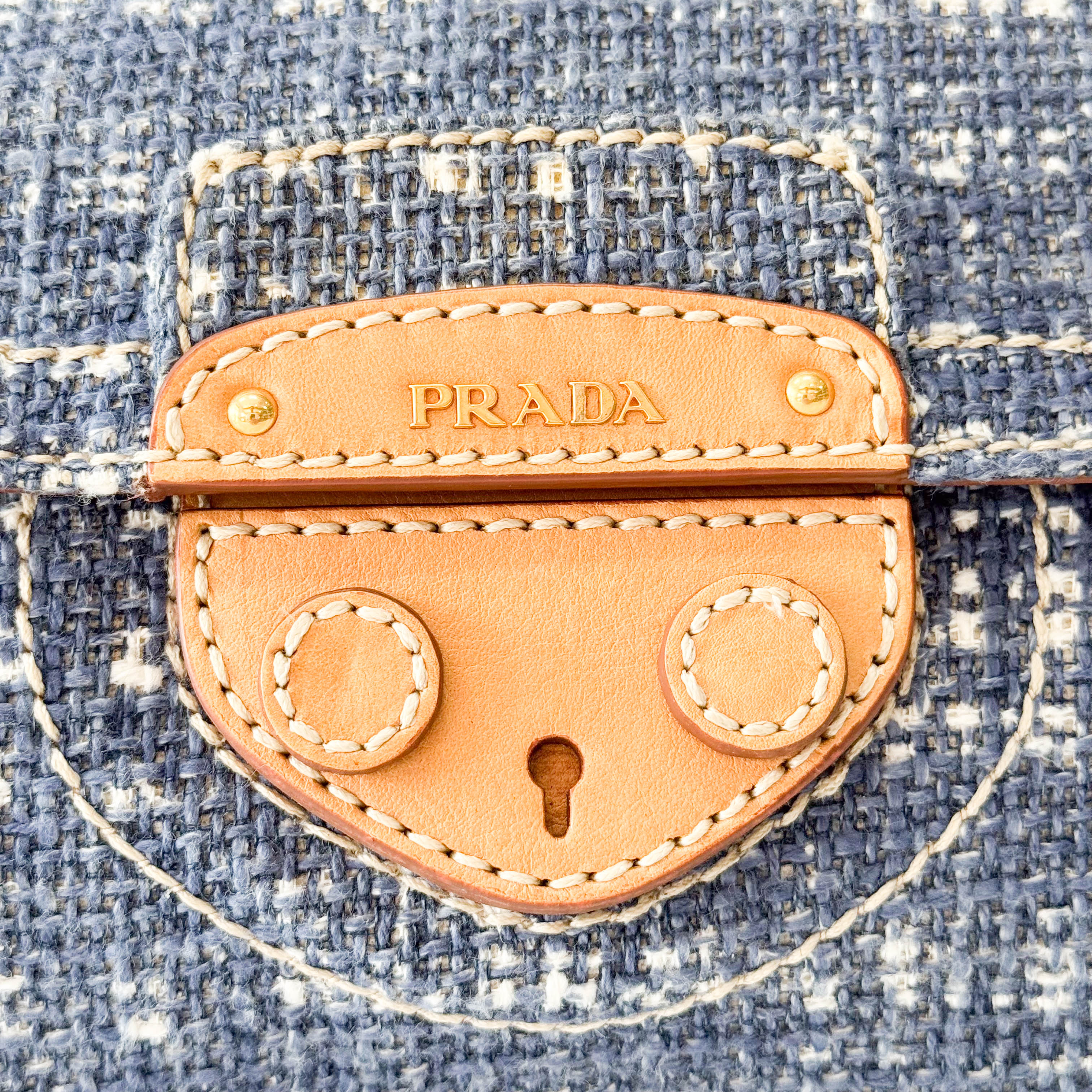 Blue Cotton Shoulder Bag