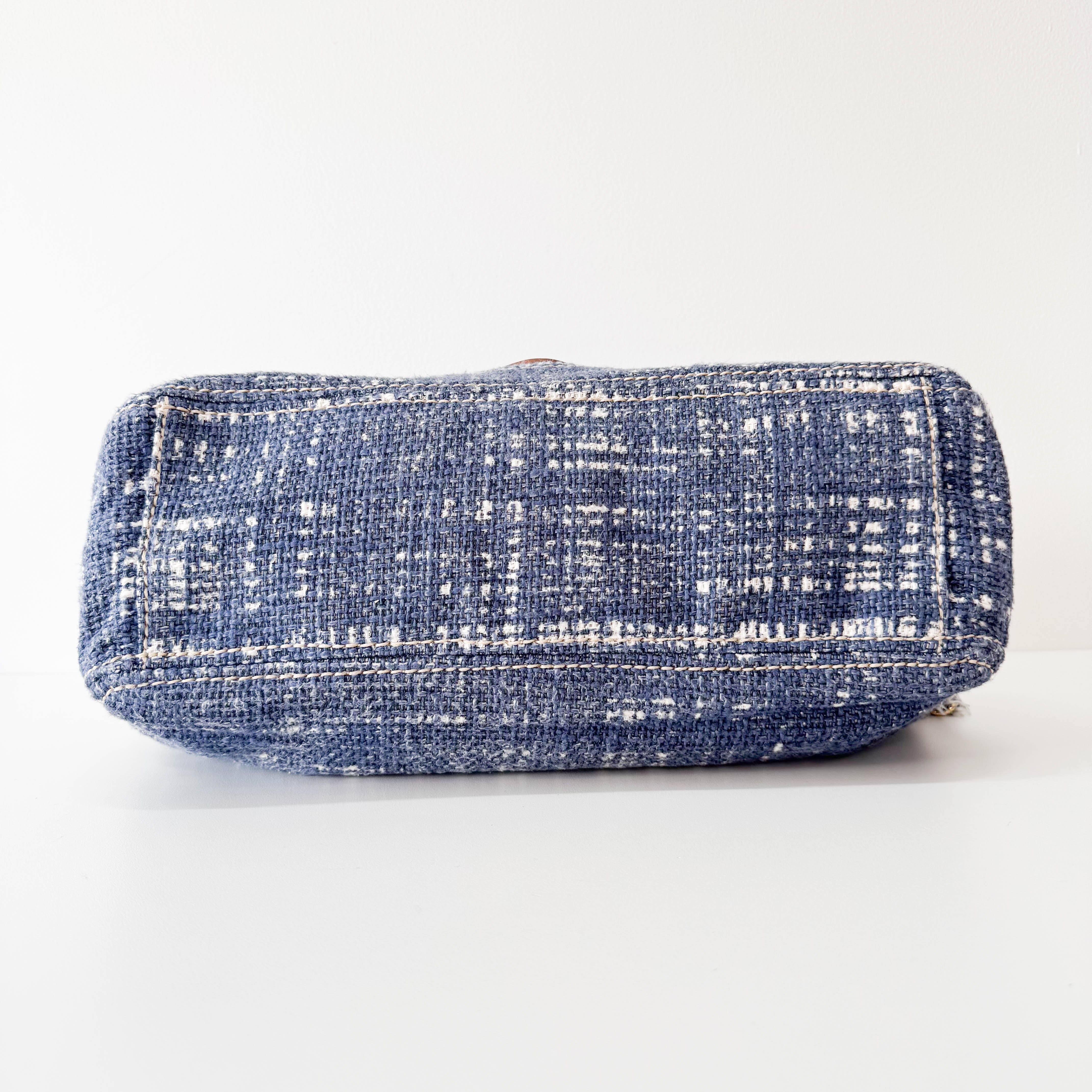 Blue Cotton Shoulder Bag