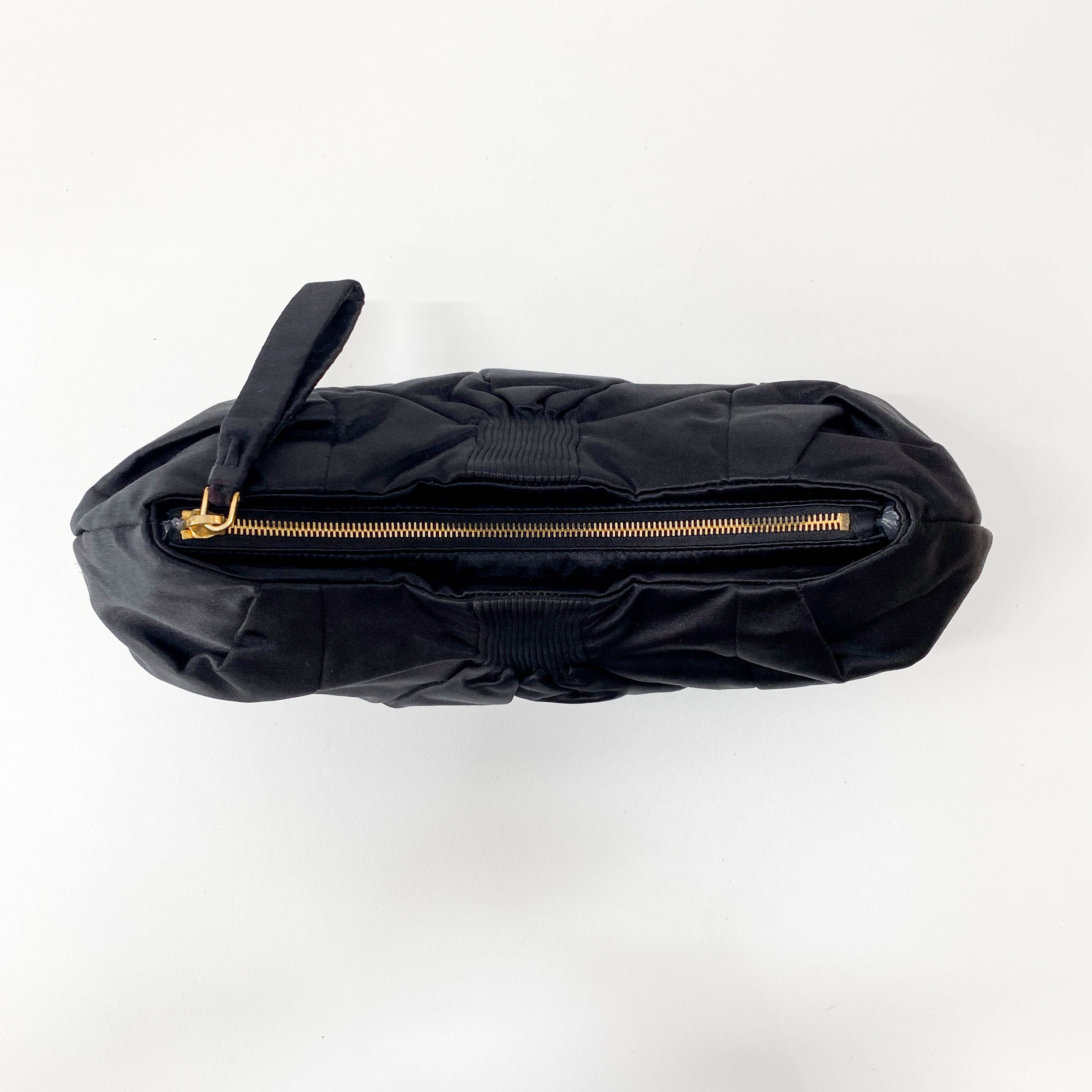 Archive Black Satin Clutch Bag