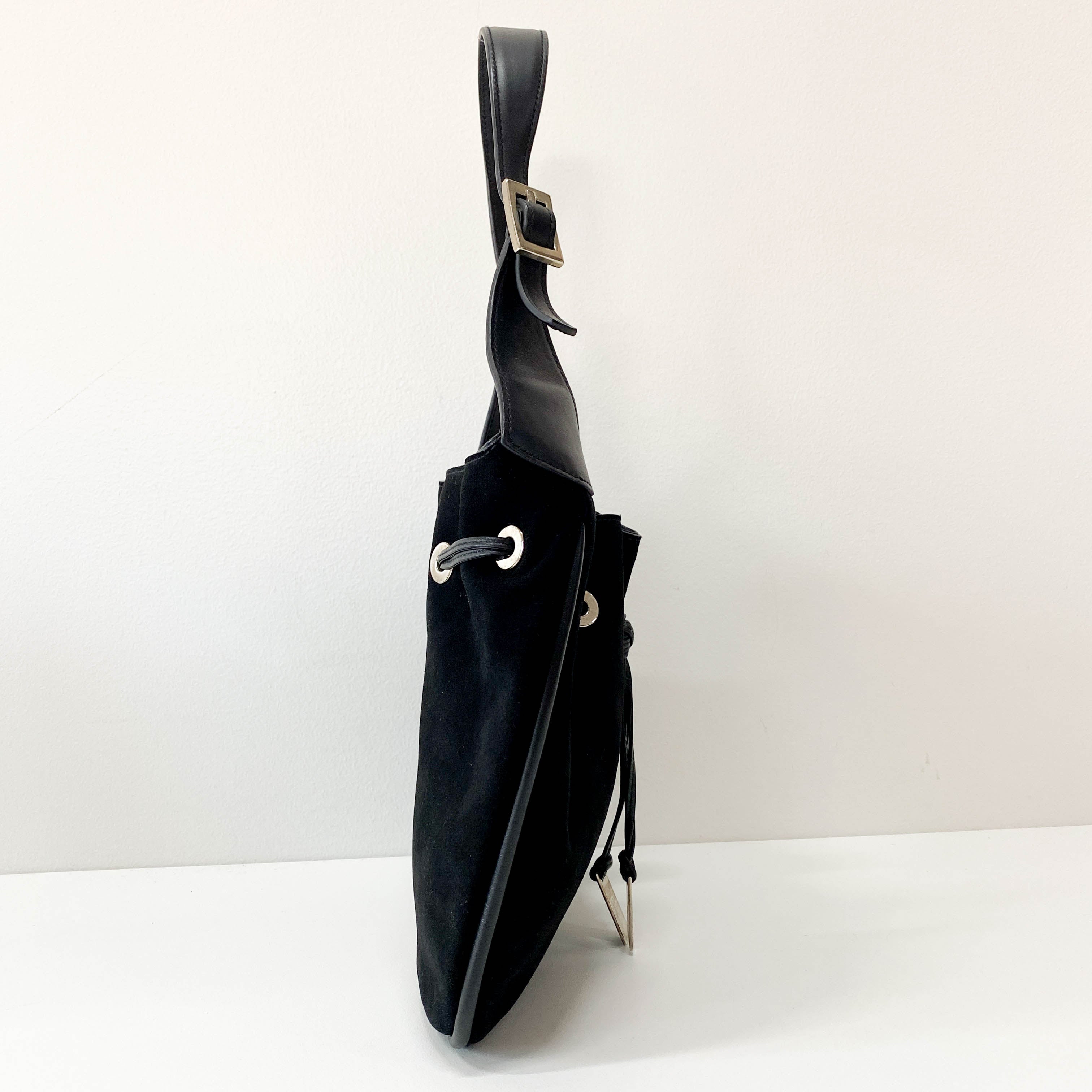Black Suede Shoulder Bag