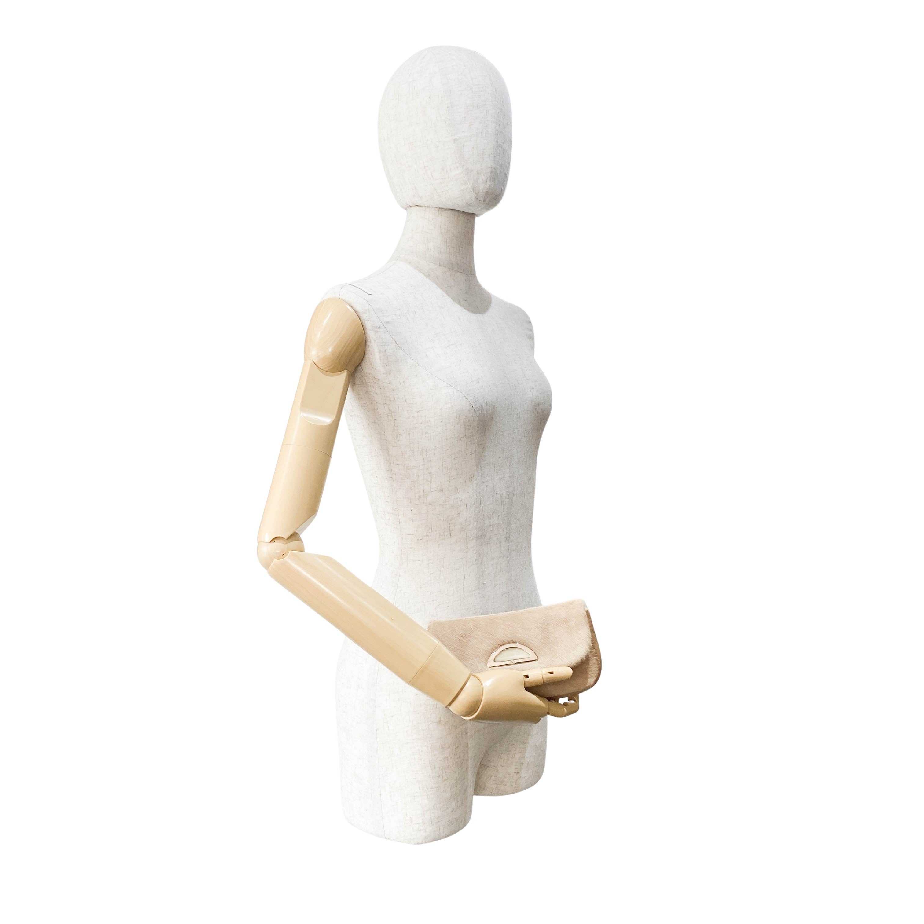 Pony Hair Beige Pouch