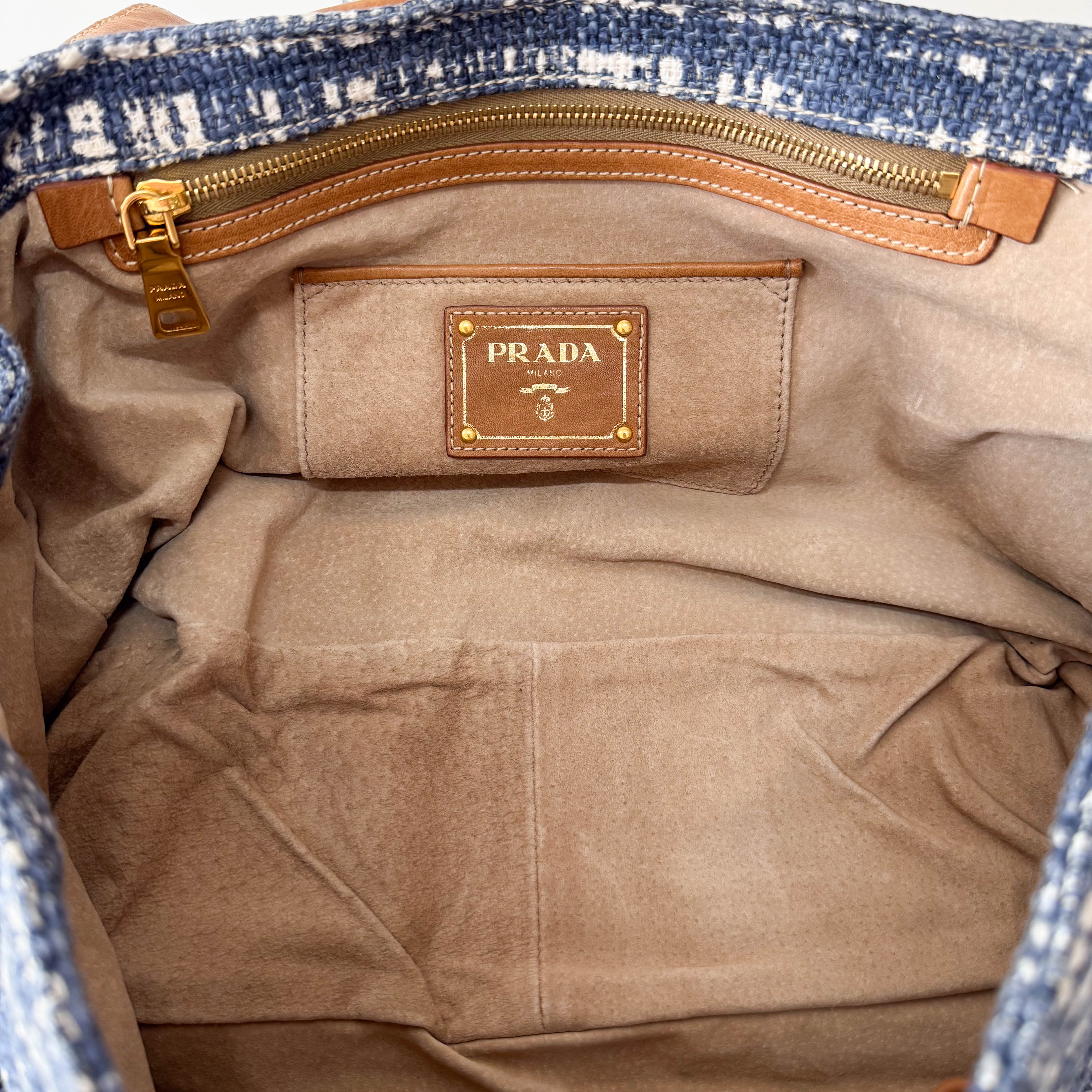 Blue Cotton Shoulder Bag