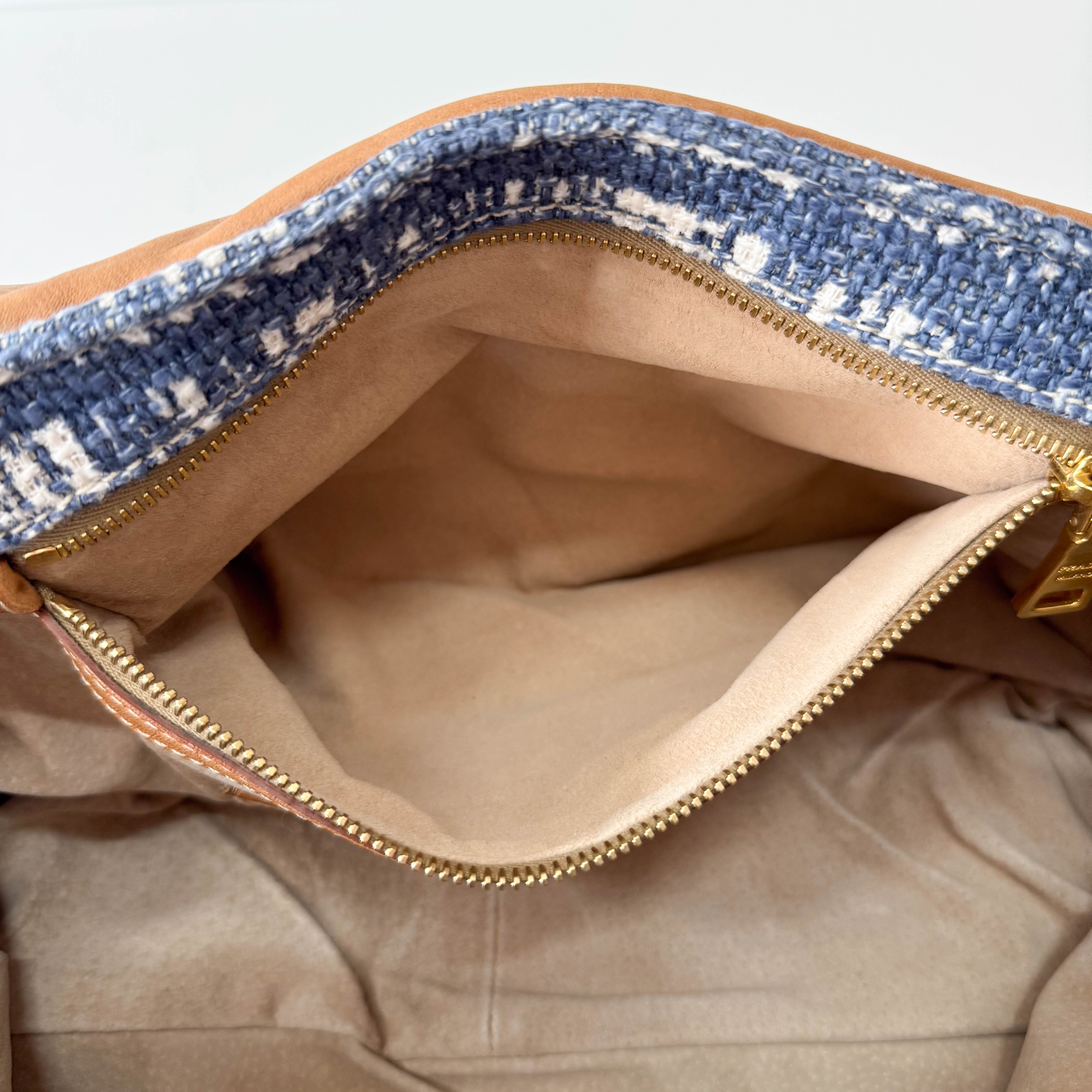 Blue Cotton Shoulder Bag