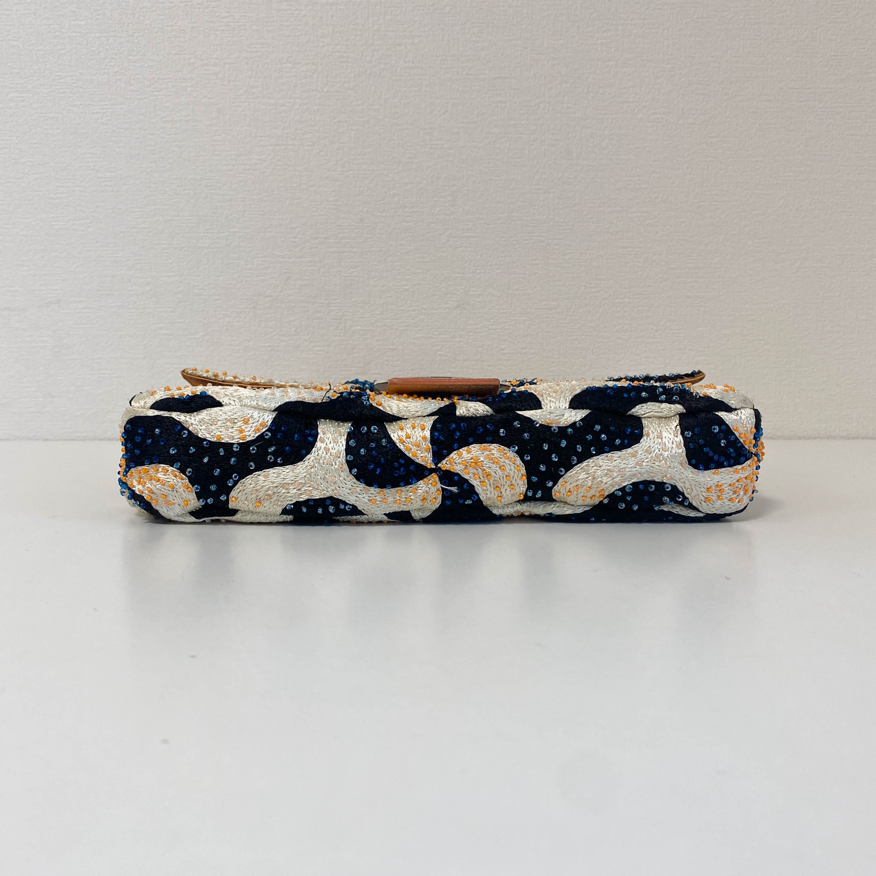 Baguette Beads White Orange Blue Shoulder Bag