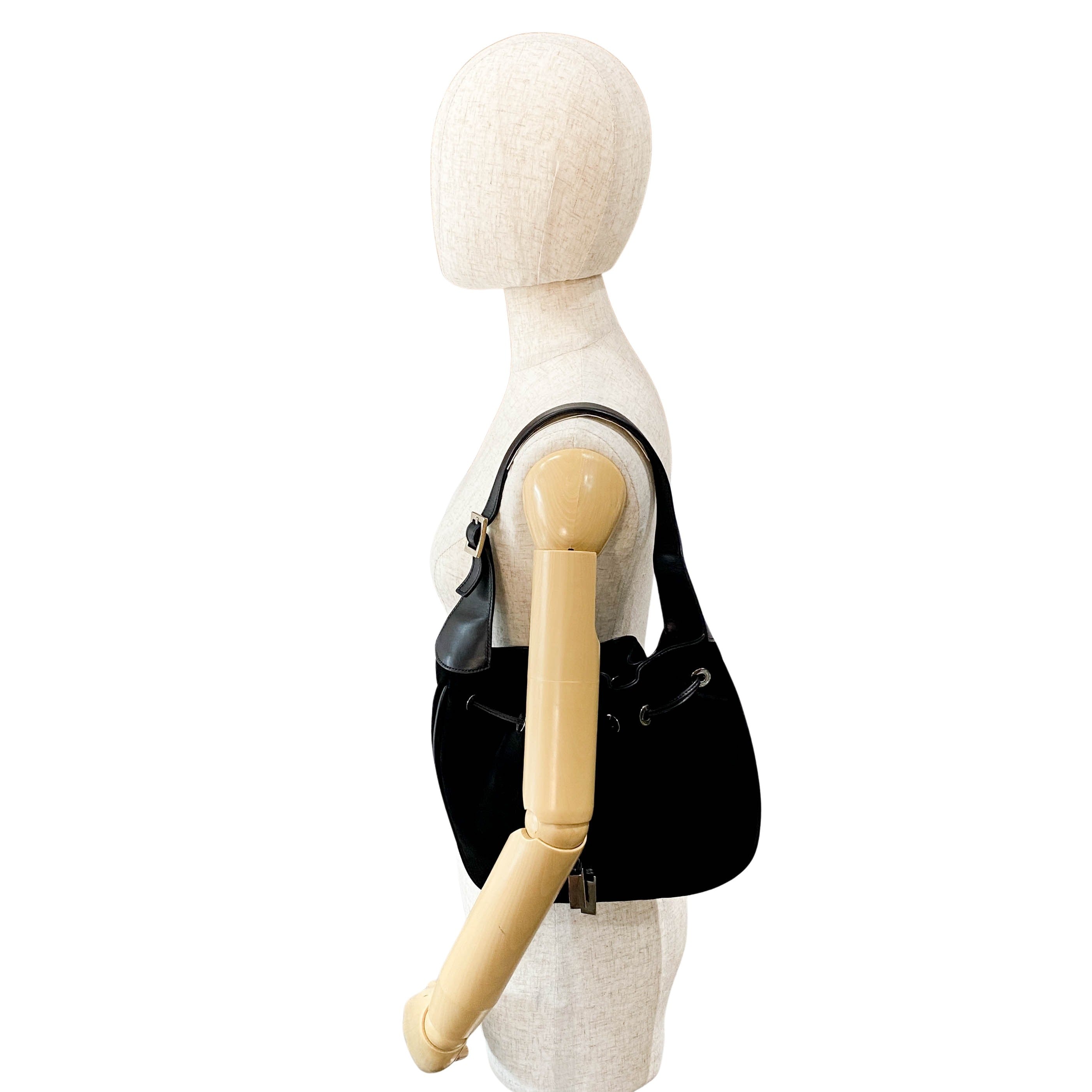 Black Suede Shoulder Bag