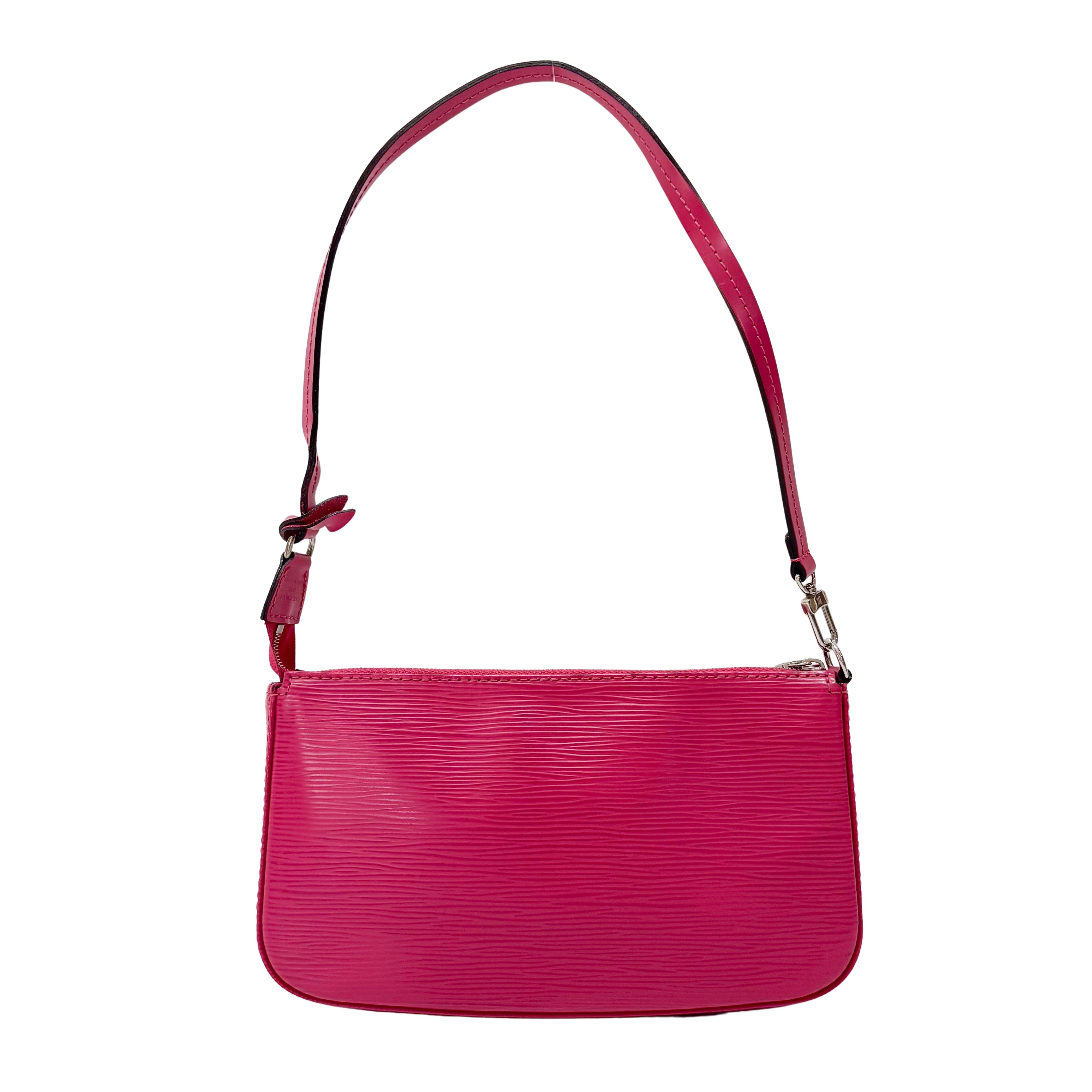 Epi Pink Grain Calfskin Leather Pochette Accessoire