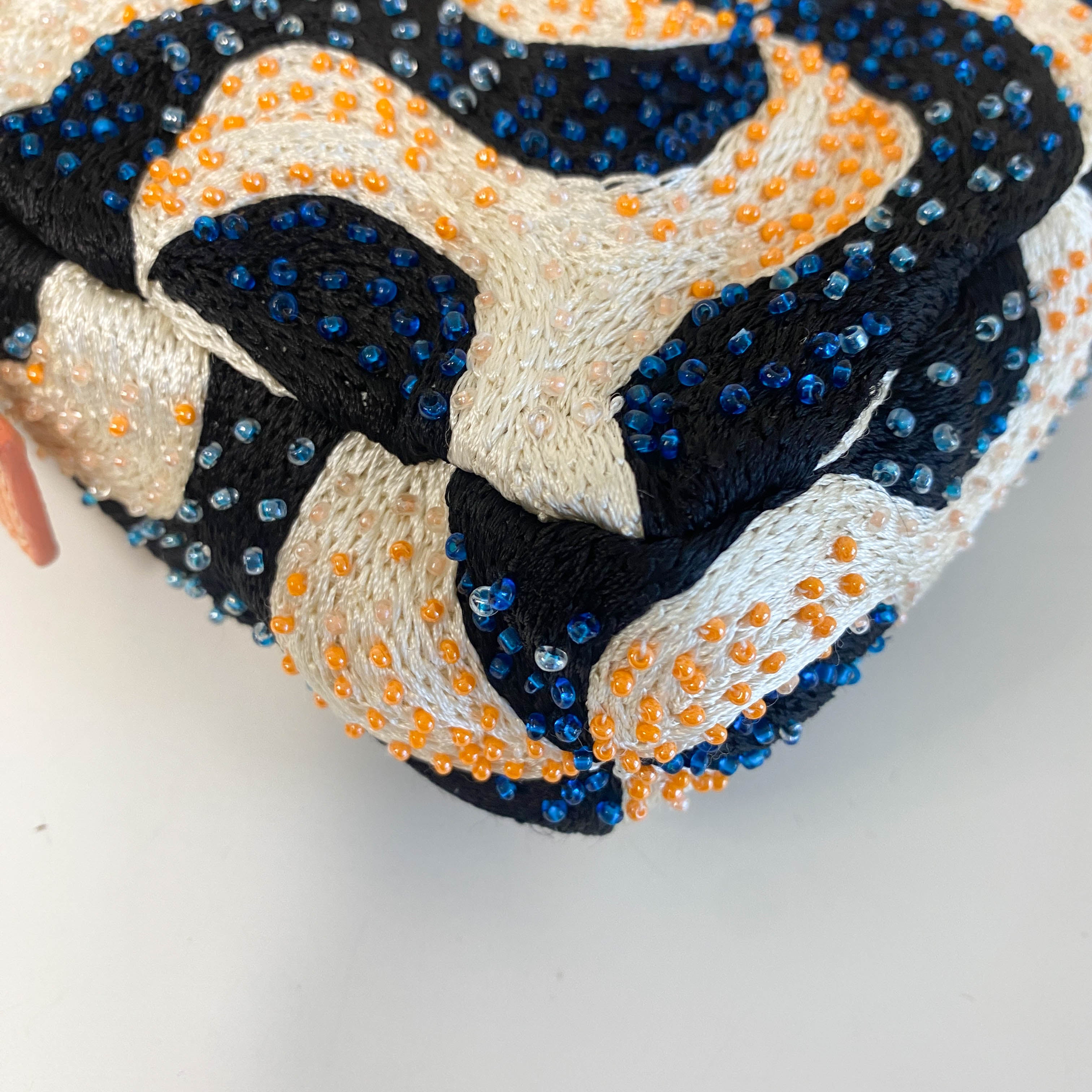 Baguette Beads White Orange Blue Shoulder Bag