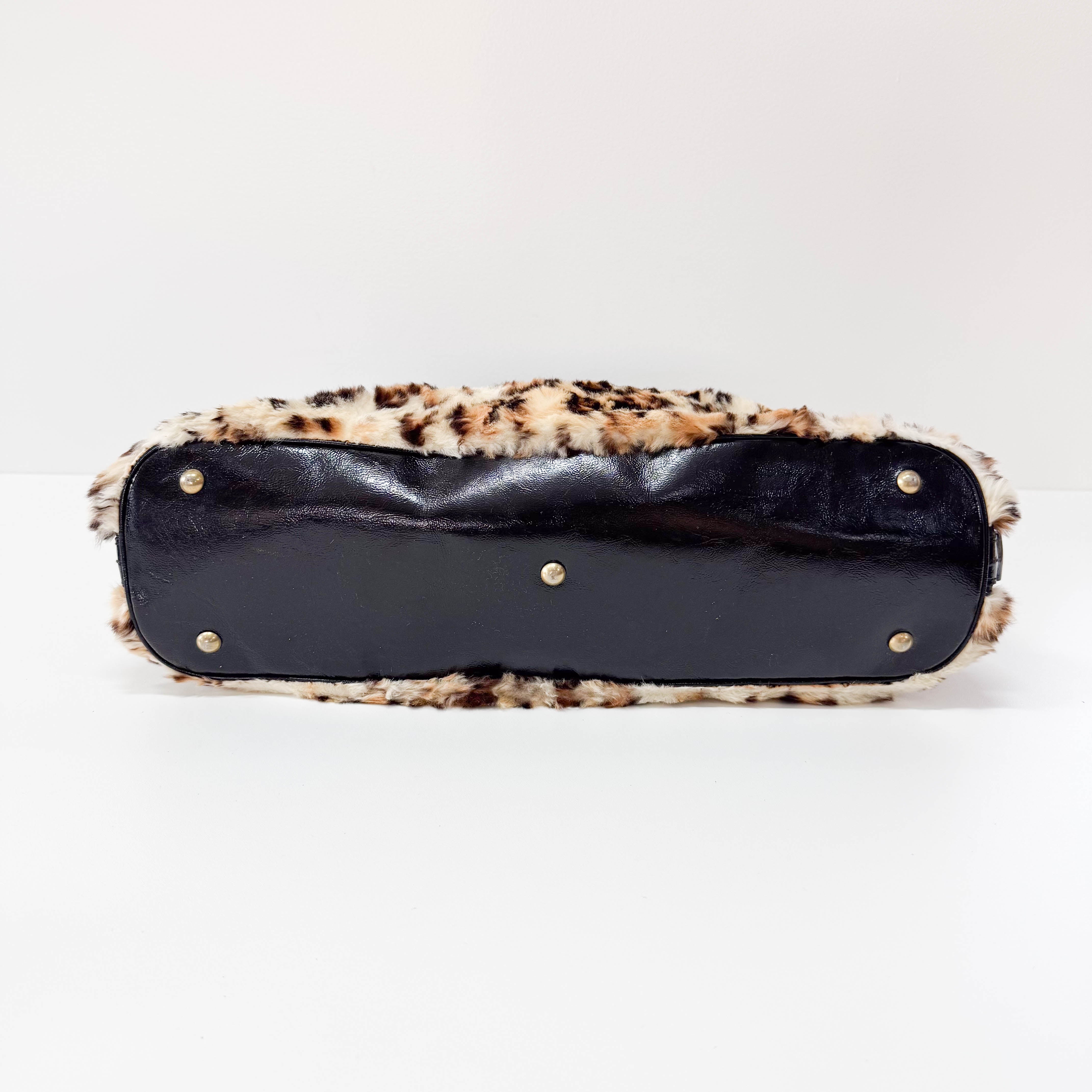 Muse Leopard Print Fur Handbag