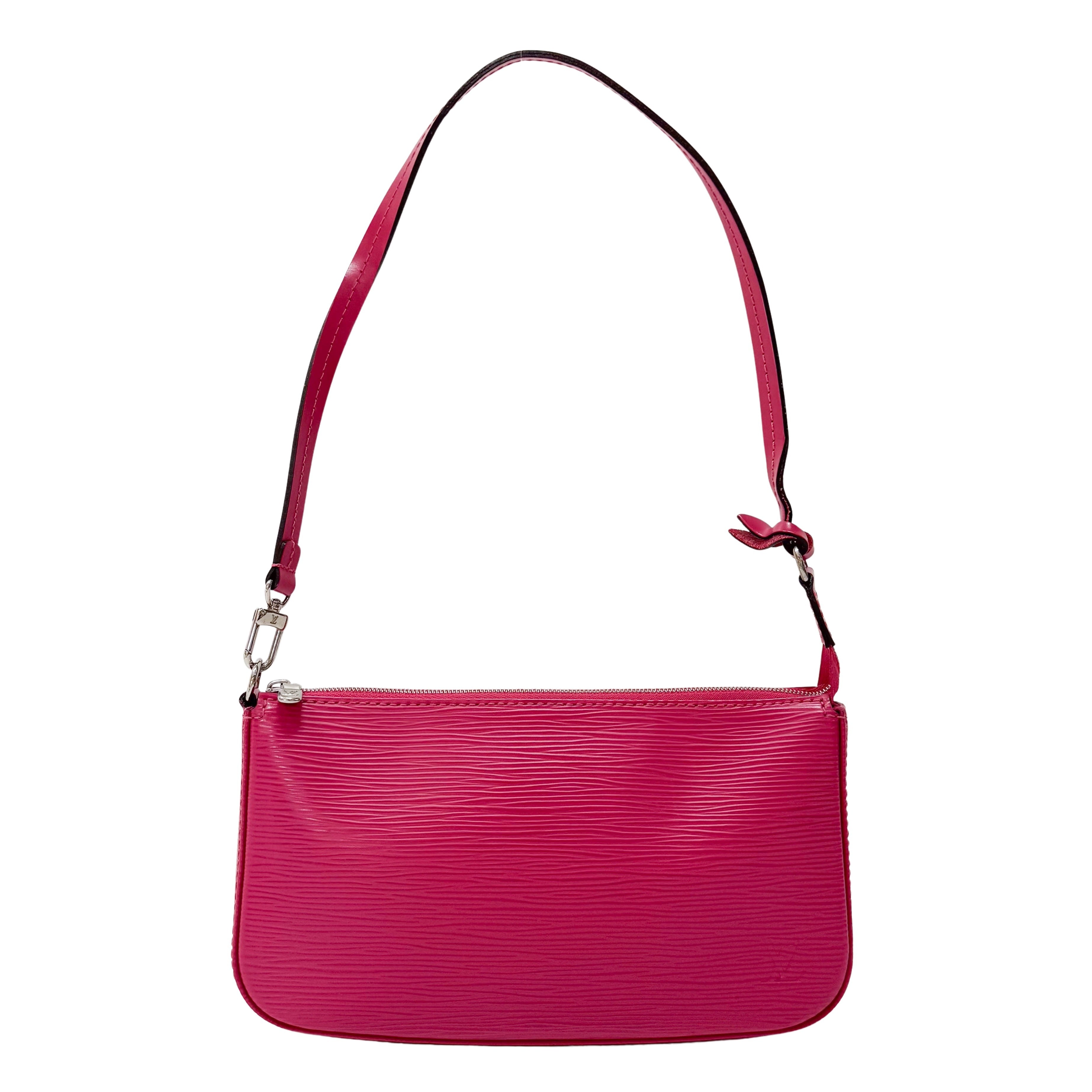Epi Pink Grain Calfskin Leather Pochette Accessoire