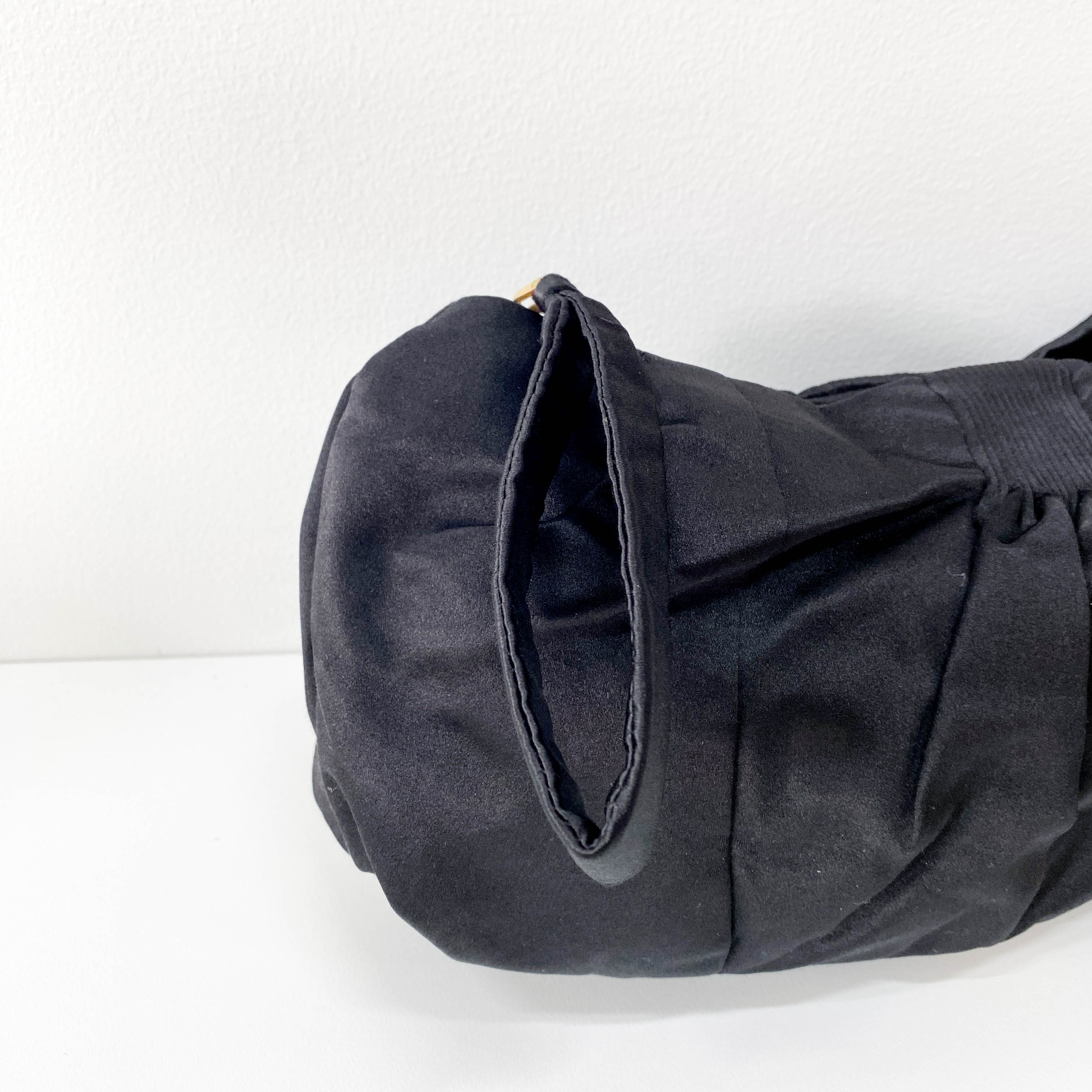 Archive Black Satin Clutch Bag