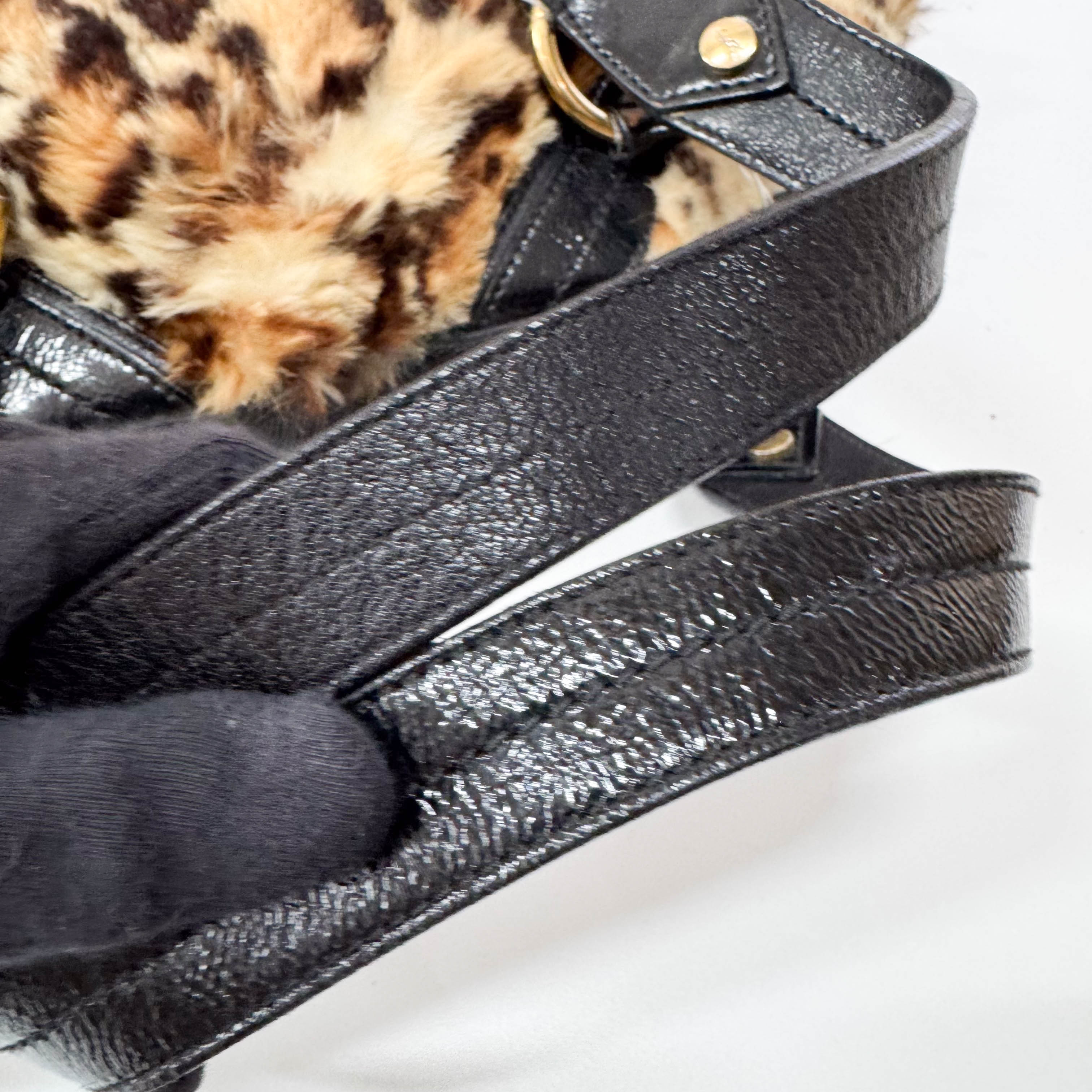 Muse Leopard Print Fur Handbag