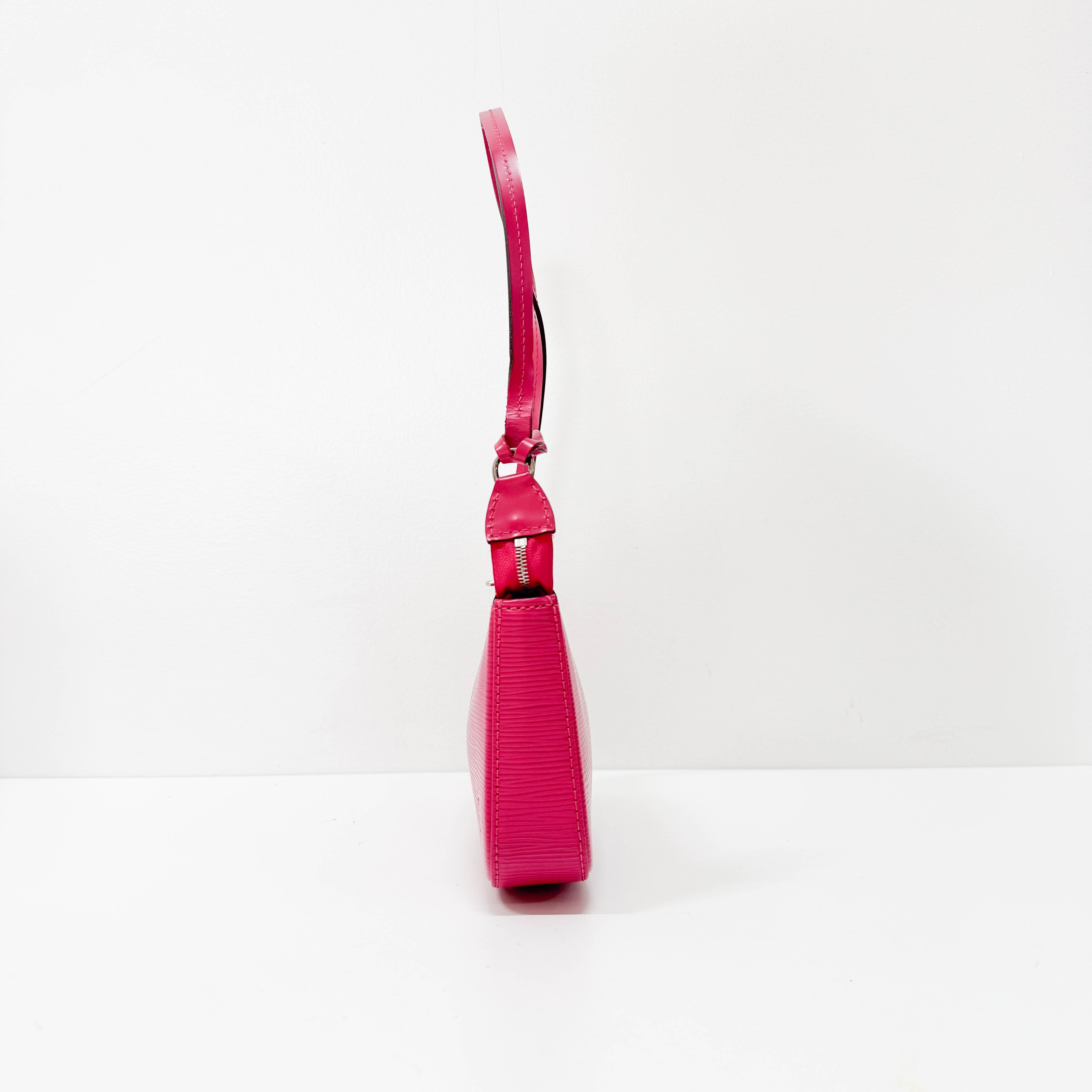 Epi Pink Grain Calfskin Leather Pochette Accessoire