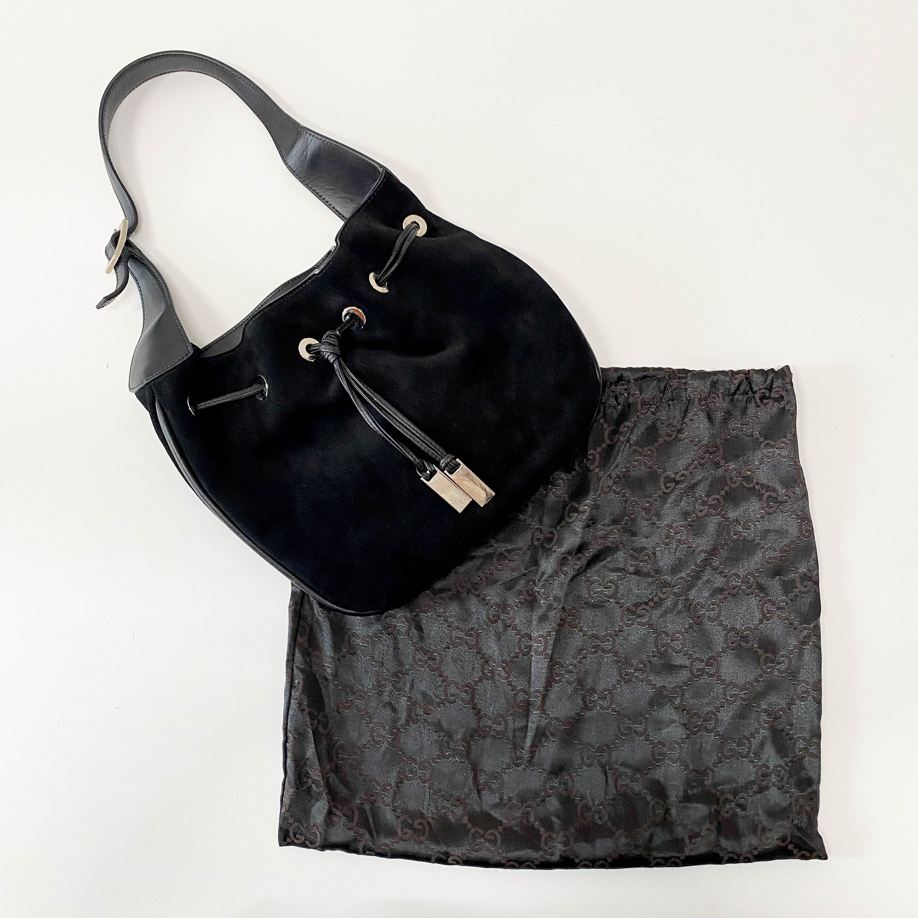 Black Suede Shoulder Bag
