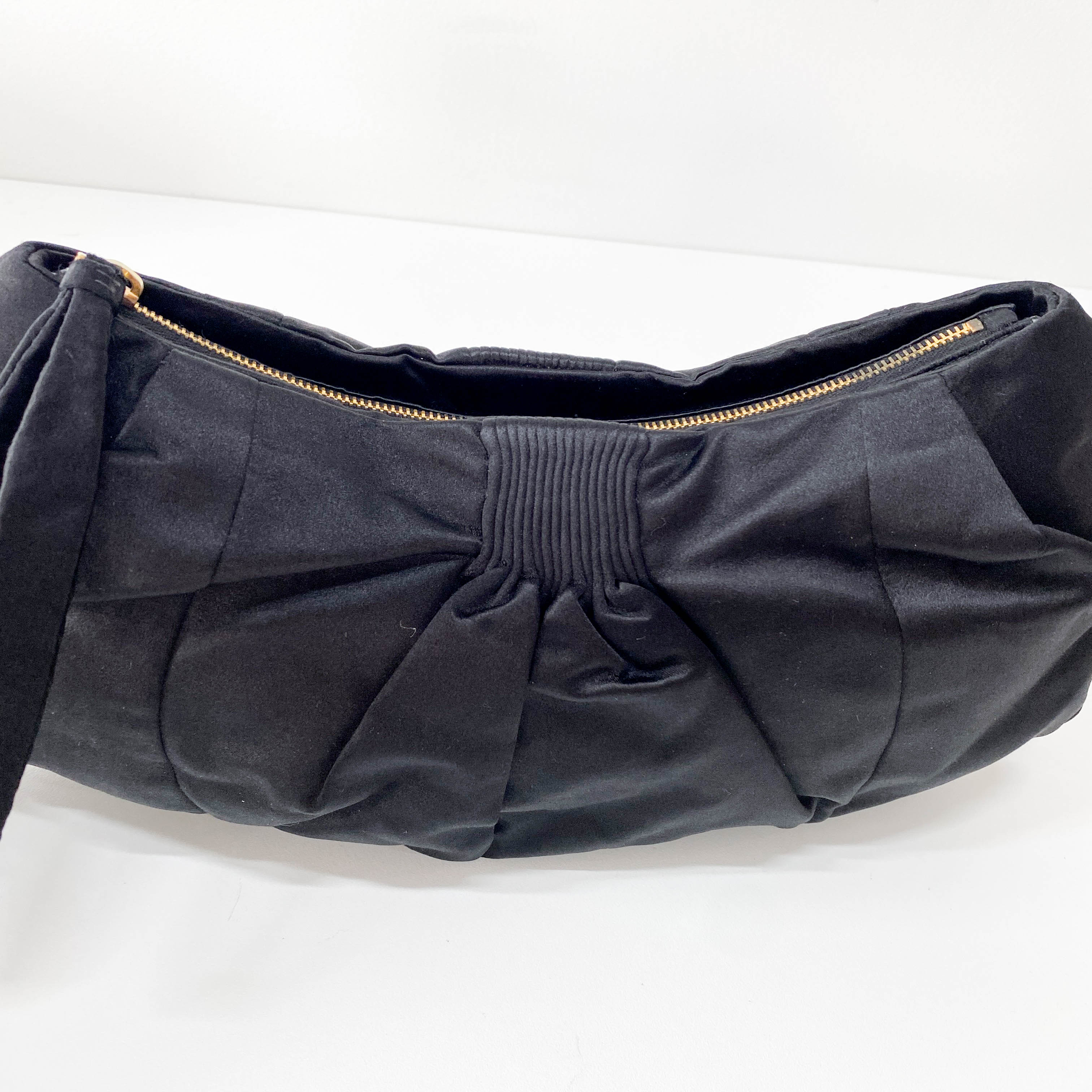 Archive Black Satin Clutch Bag