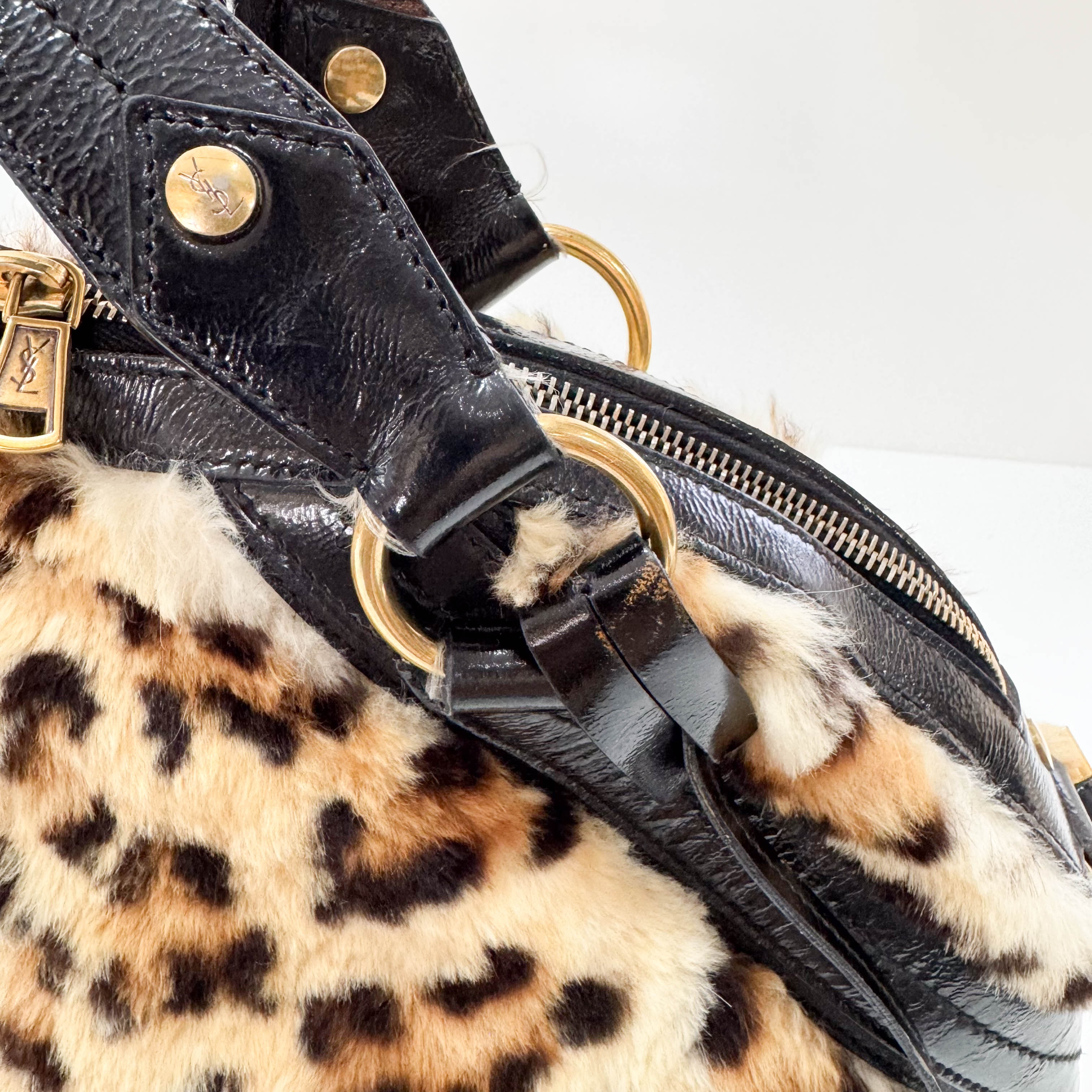 Muse Leopard Print Fur Handbag