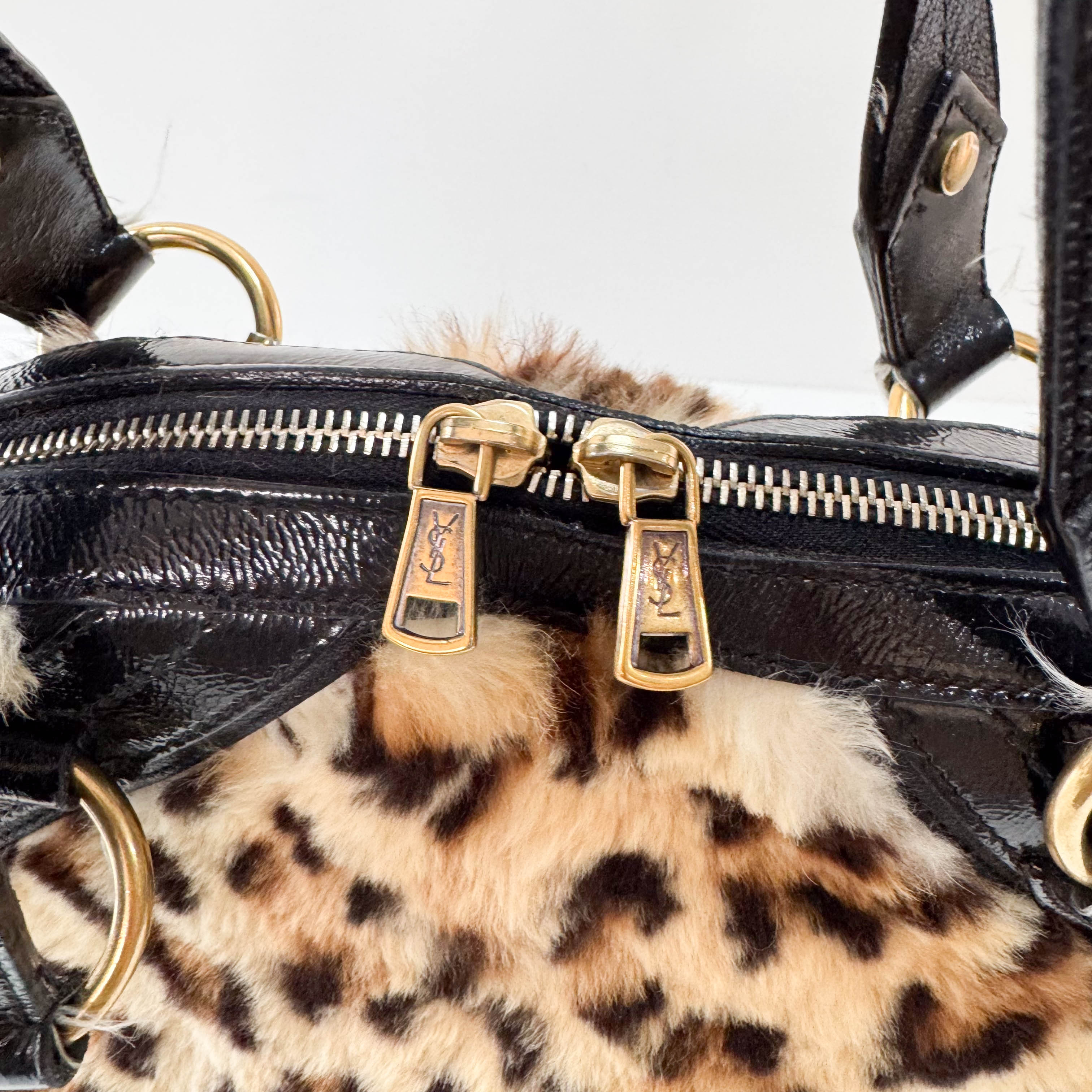 Muse Leopard Print Fur Handbag