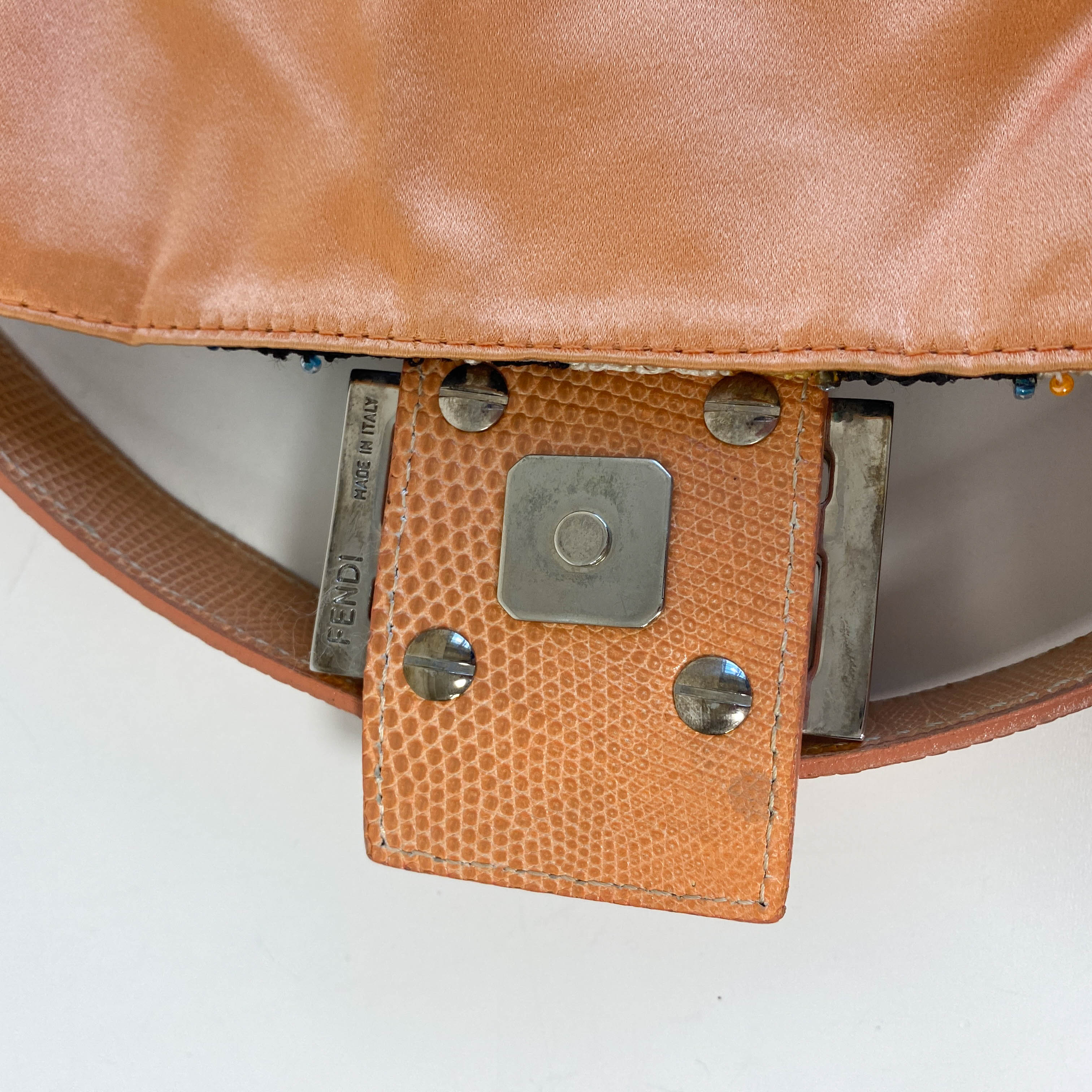 Baguette Beads White Orange Blue Shoulder Bag