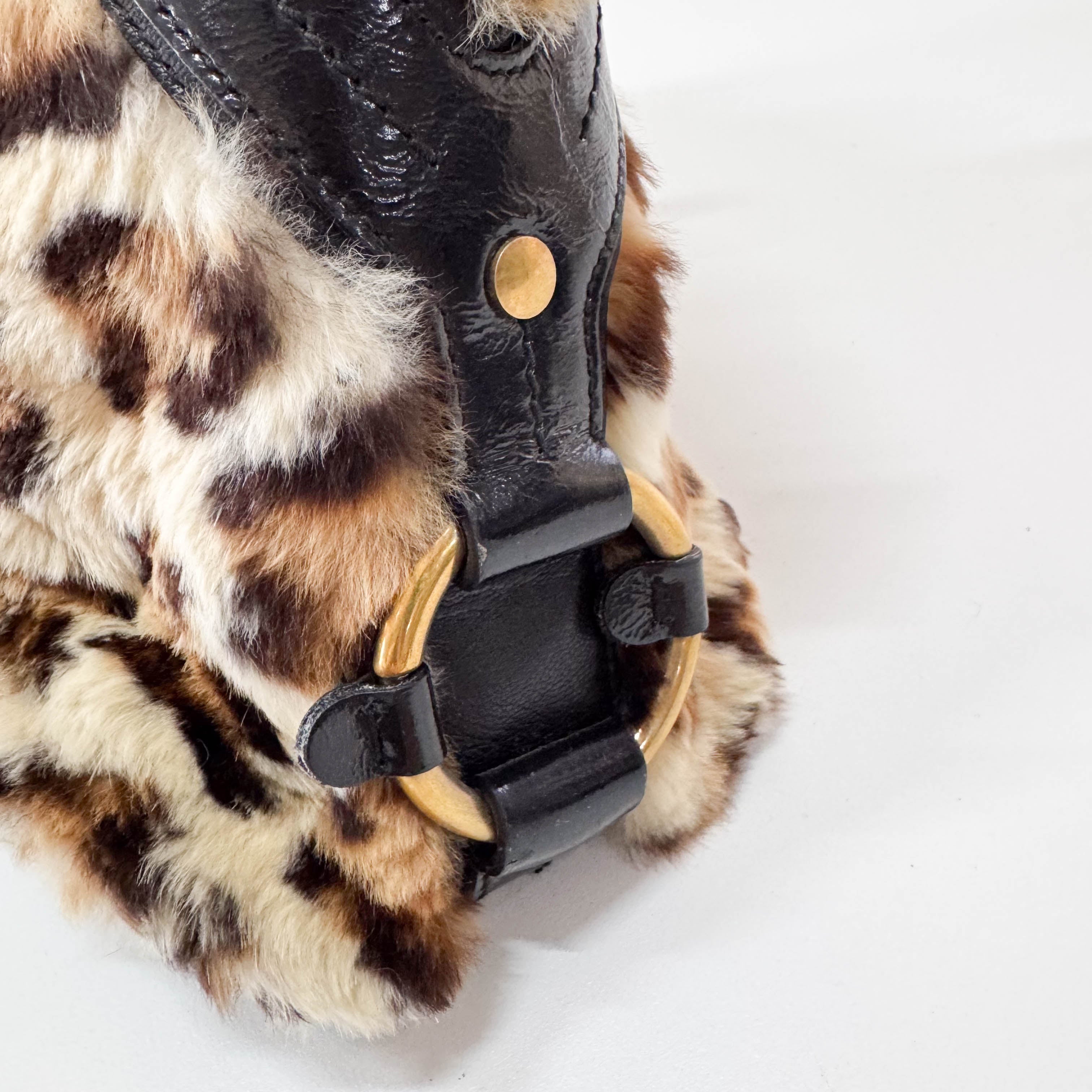 Muse Leopard Print Fur Handbag