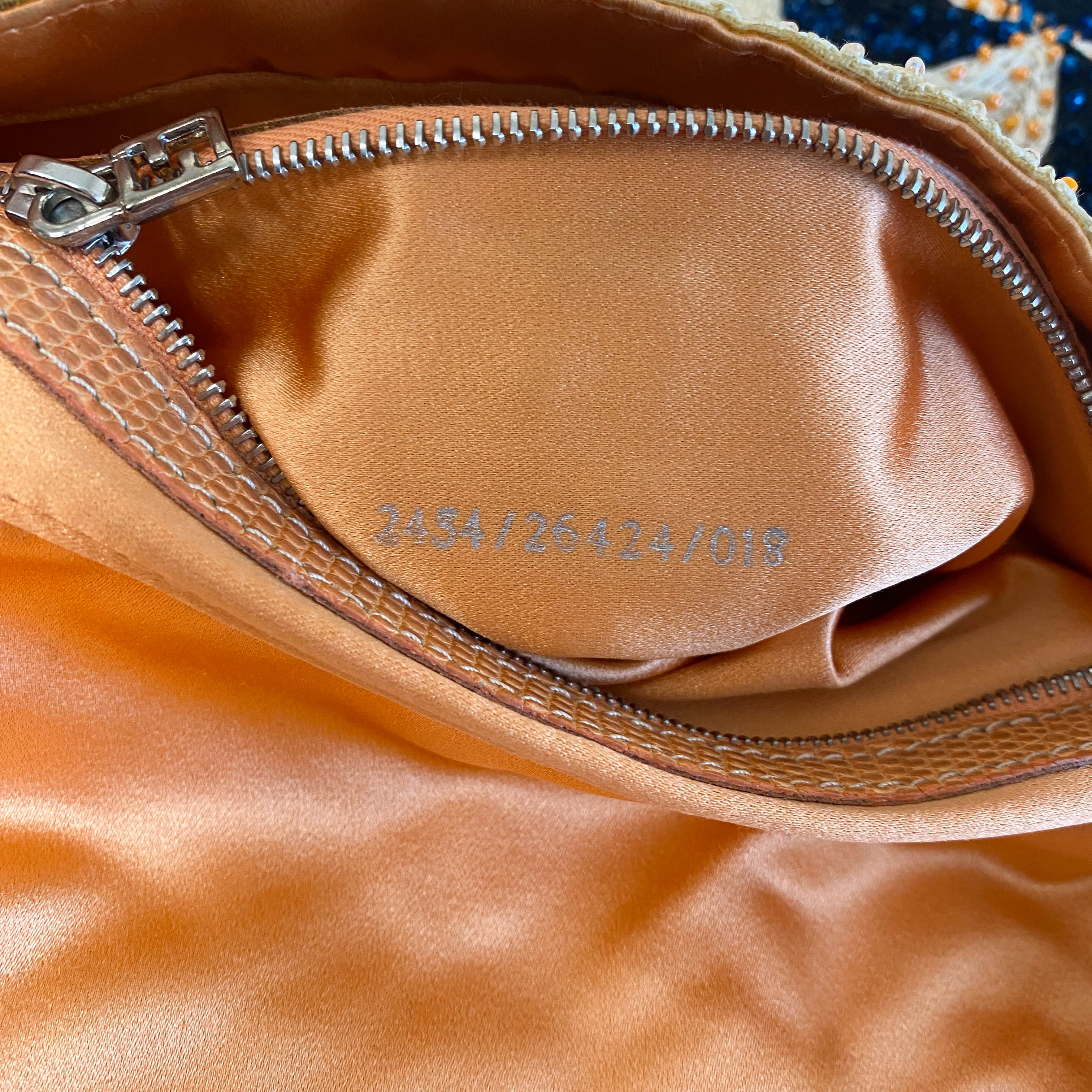 Baguette Beads White Orange Blue Shoulder Bag