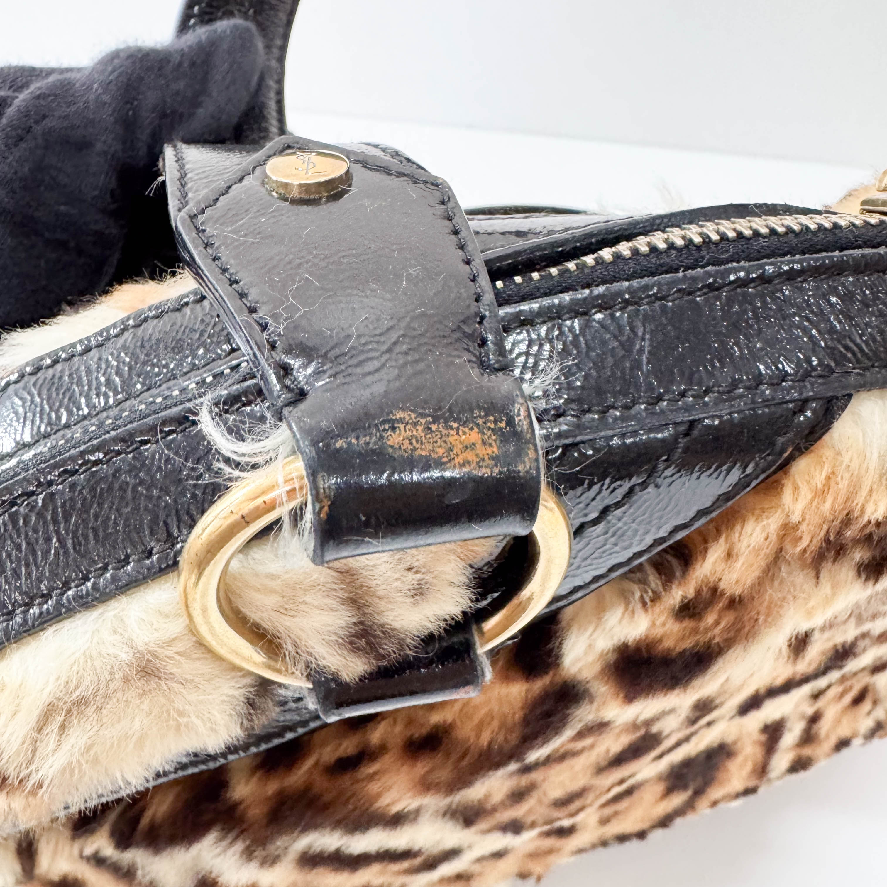Muse Leopard Print Fur Handbag