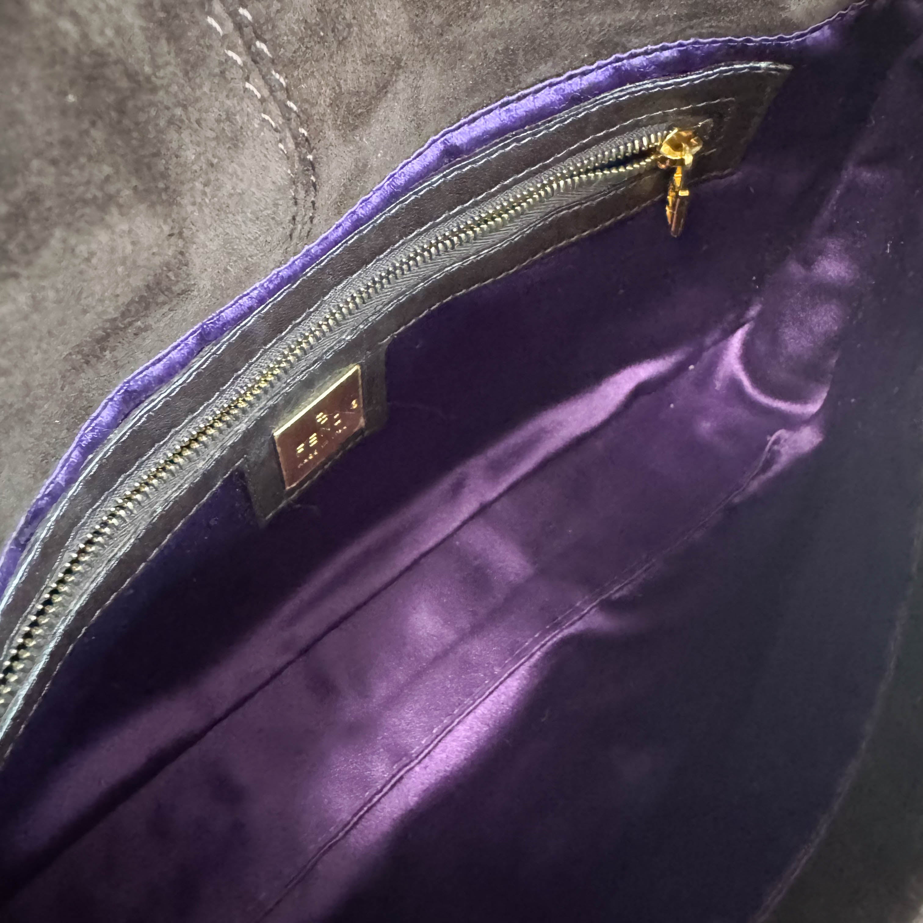 Baguette Brown Suede Shoulder Bag