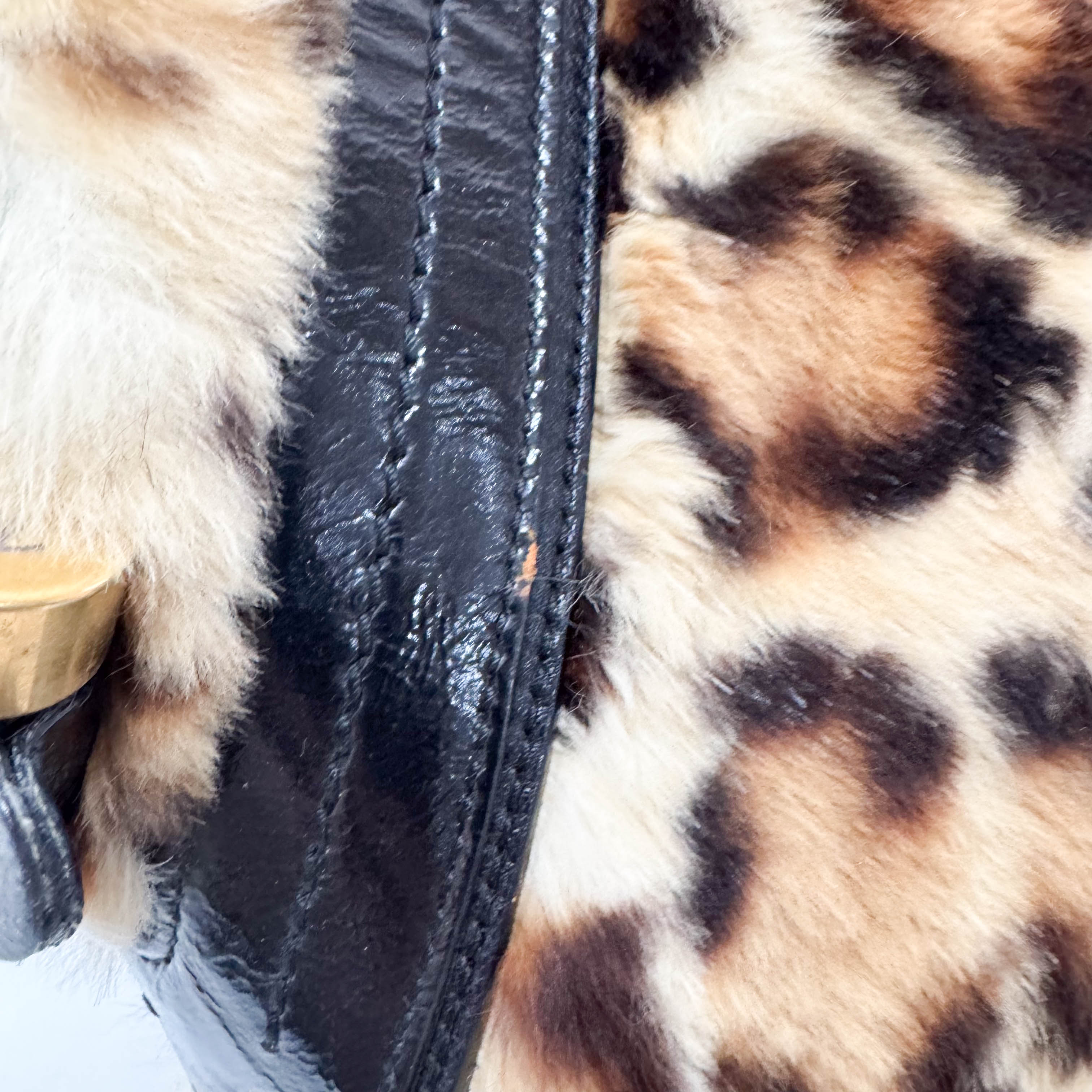 Muse Leopard Print Fur Handbag