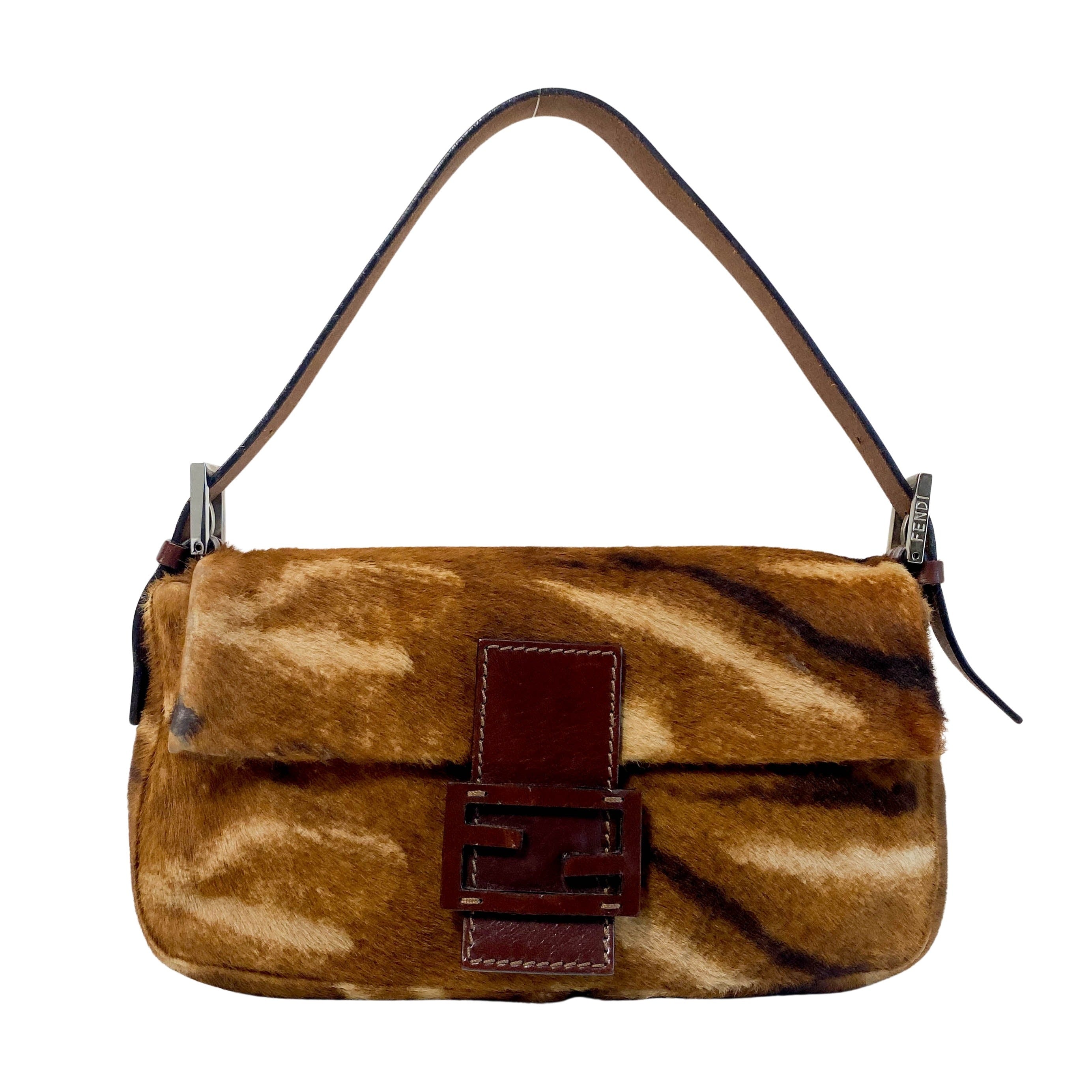 Baguette Brown Pony Hair Shoulder Bag