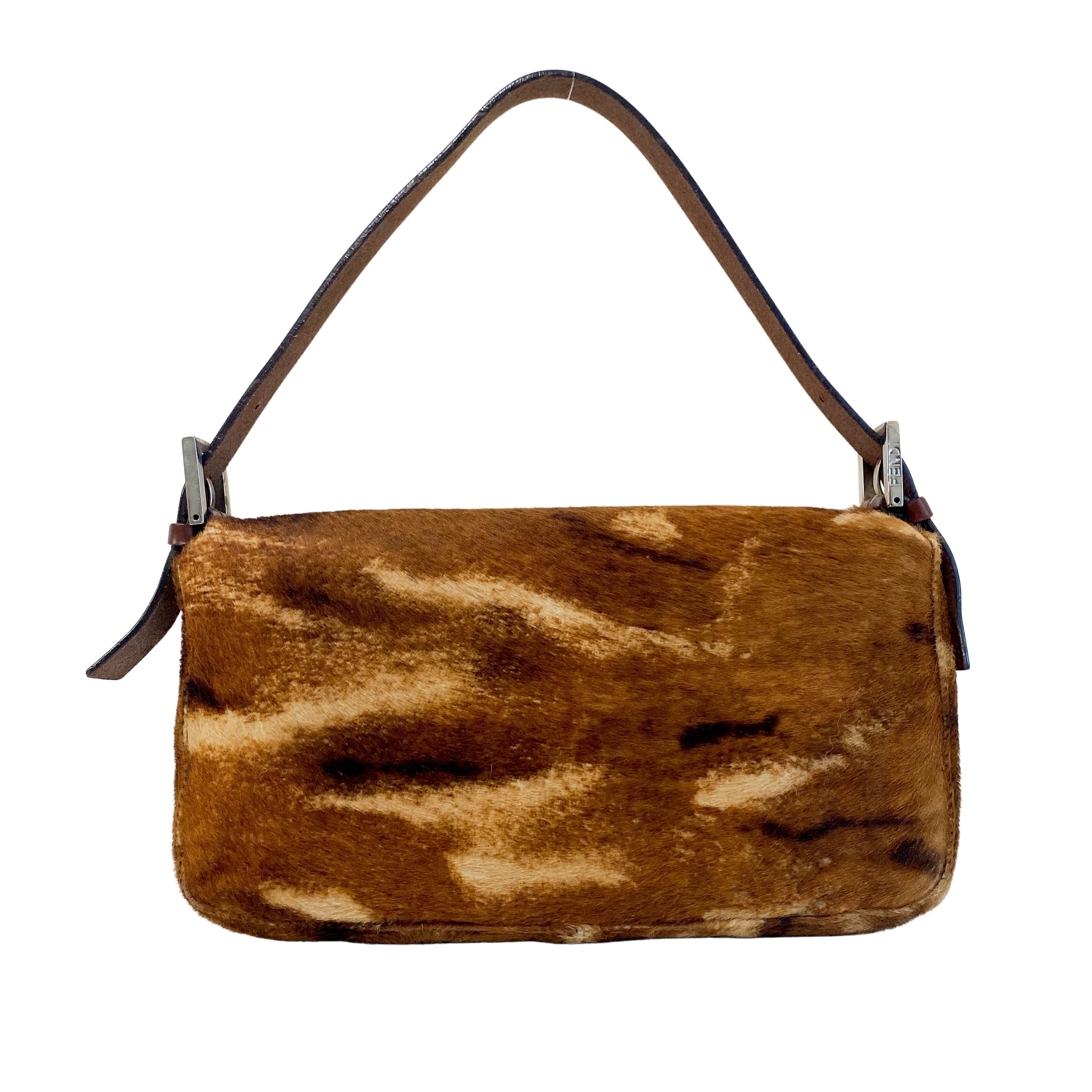 Baguette Brown Pony Hair Shoulder Bag