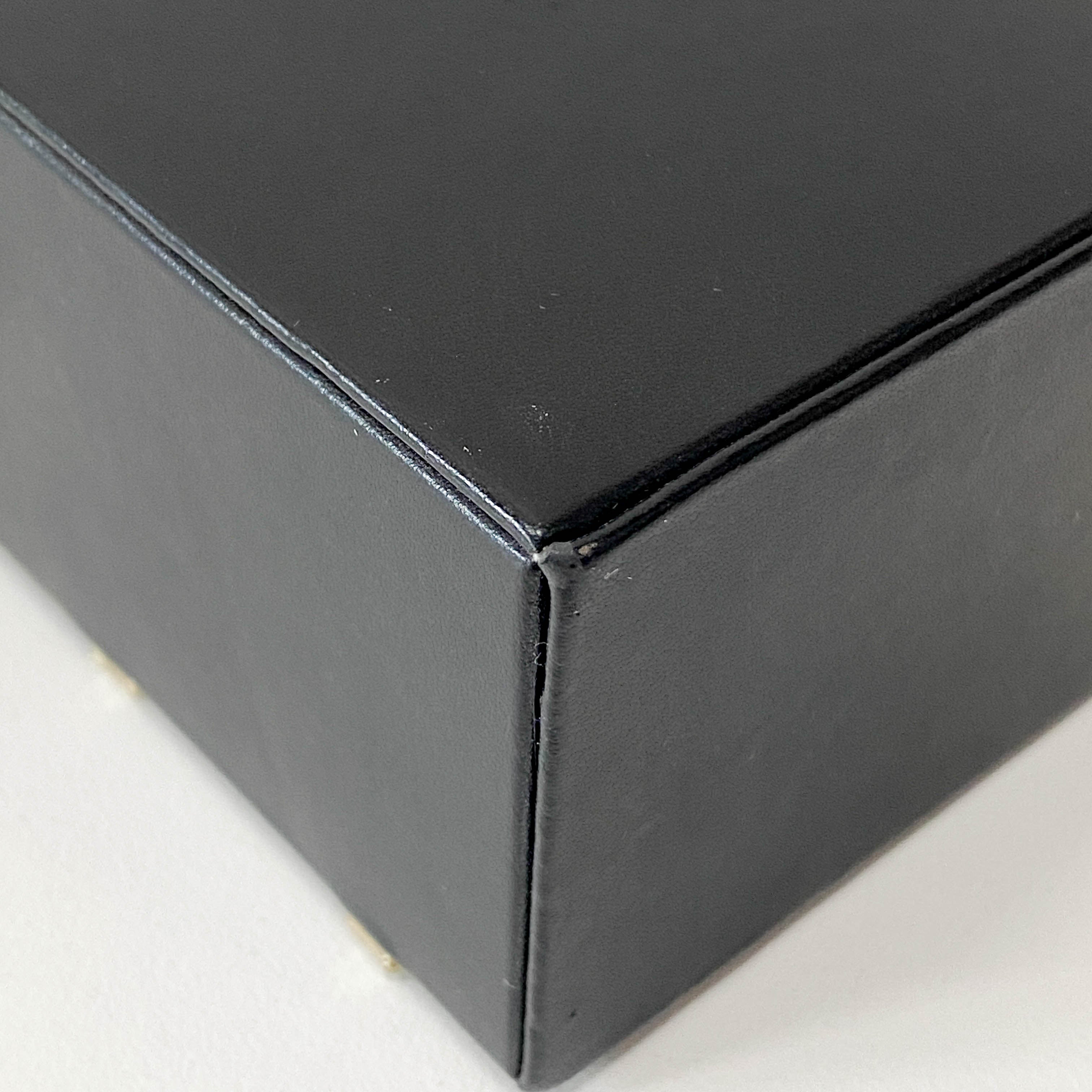 Beauté Mini Black Leather Vanity Case with Chain