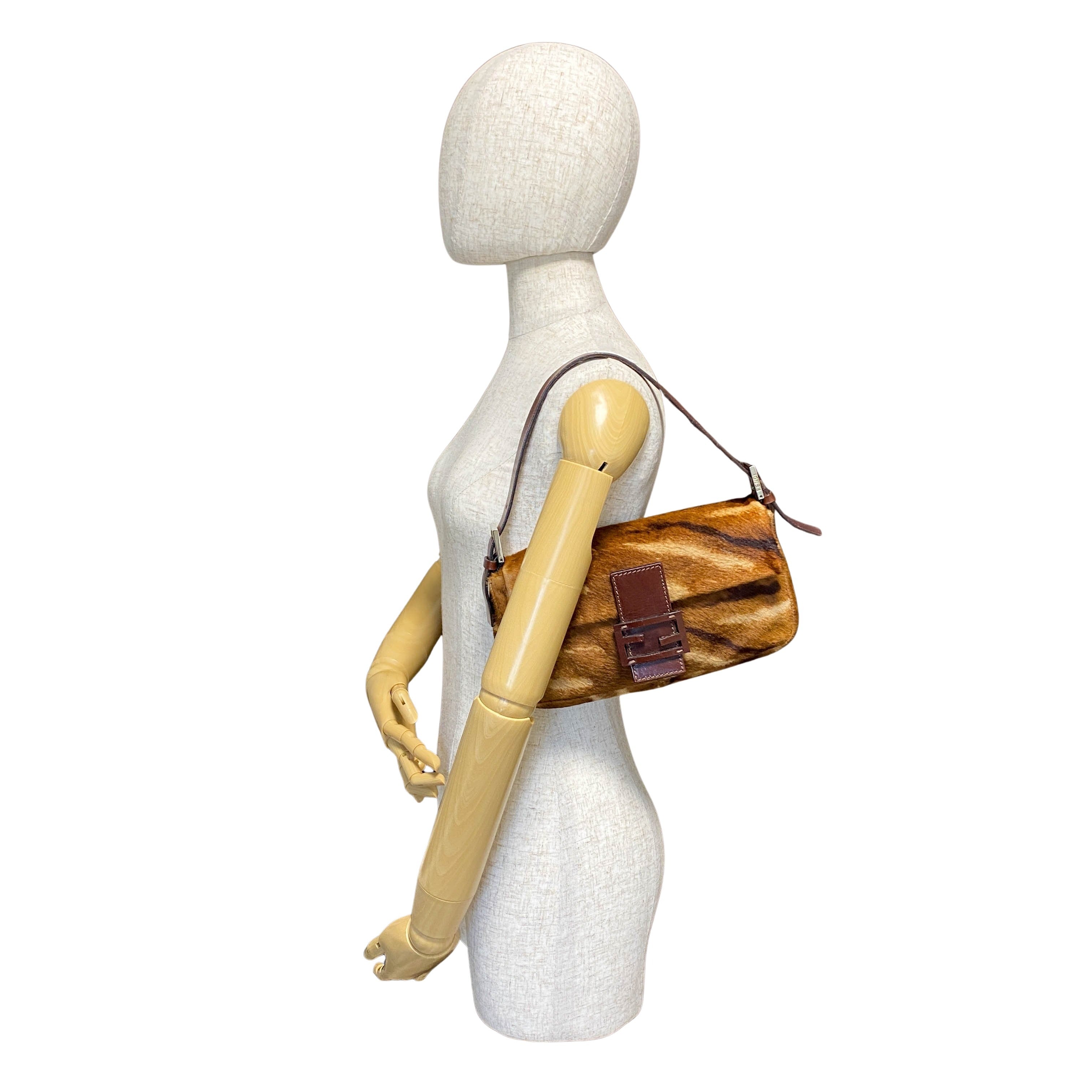 Baguette Brown Pony Hair Shoulder Bag