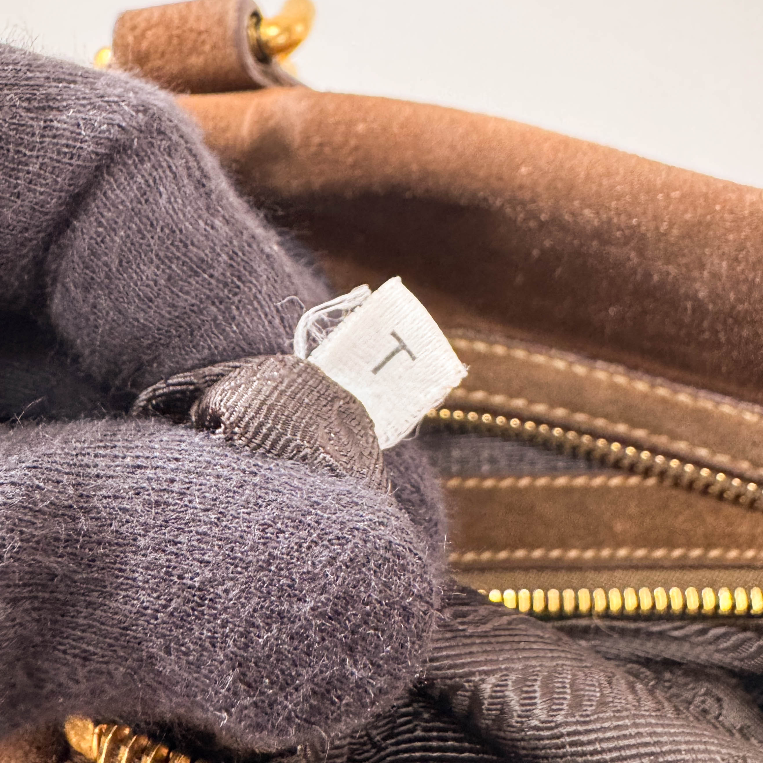 Brown Suede Gold Chain Shoulder Bag